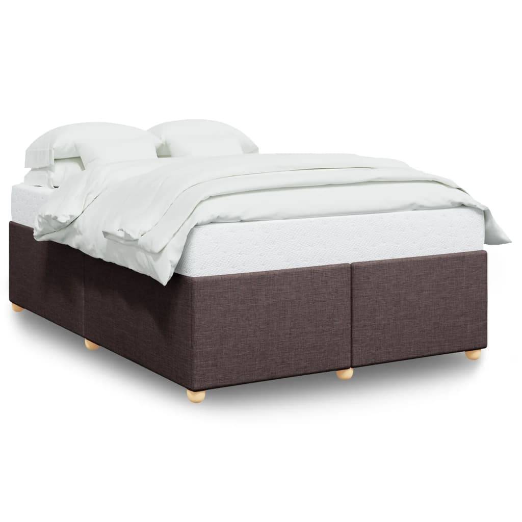 vidaXL Bettgestell ohne Matratze Dunkelbraun 140x190 cm Stoff
