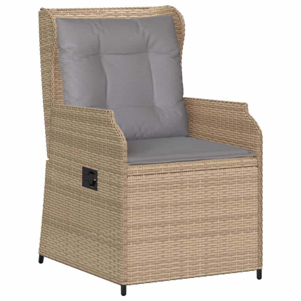 vidaXL 5-tlg. Garten-Lounge-Set mit Kissen Beige Poly Rattan