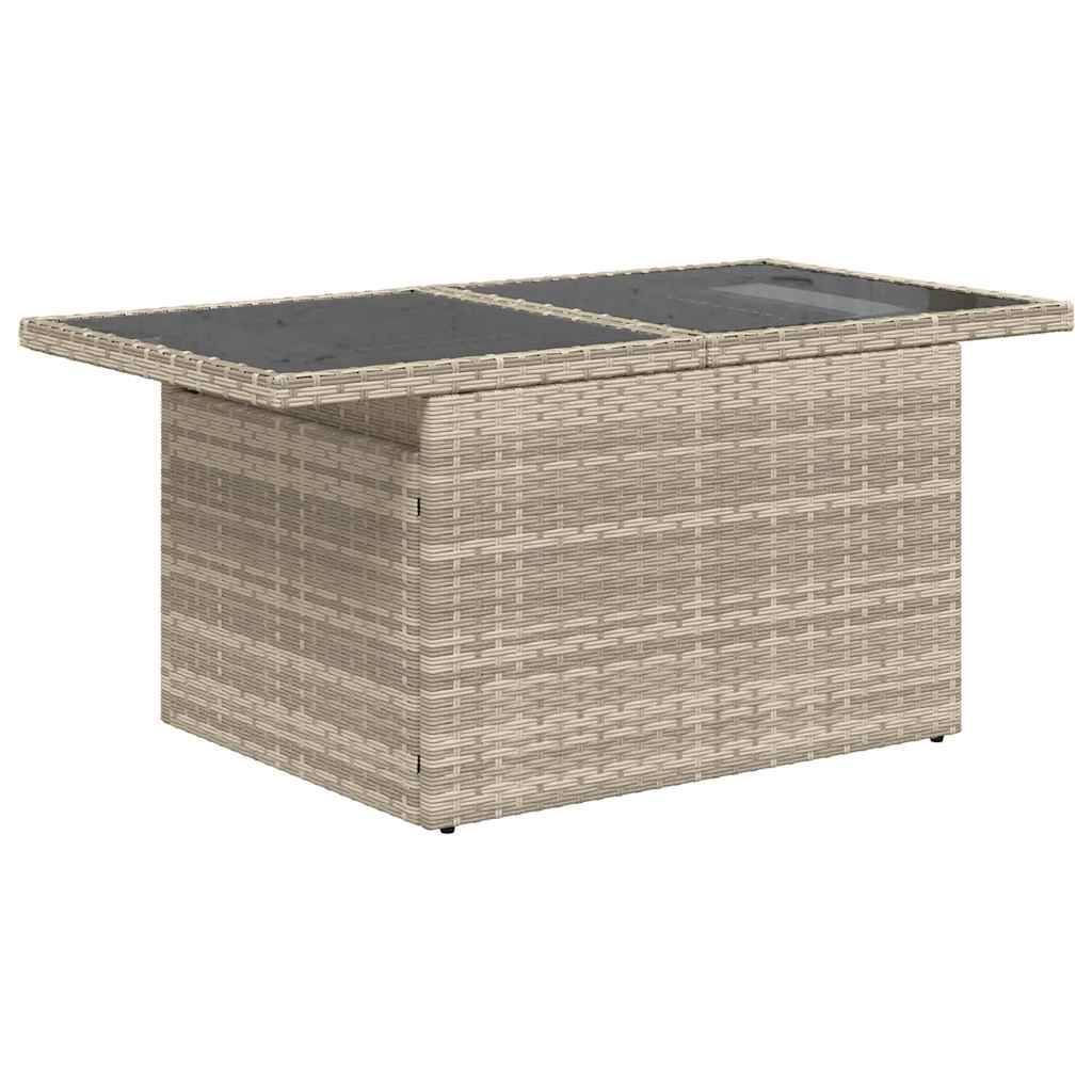 vidaXL 9-tlg. Garten-Sofagarnitur mit Kissen Hellgrau Poly Rattan