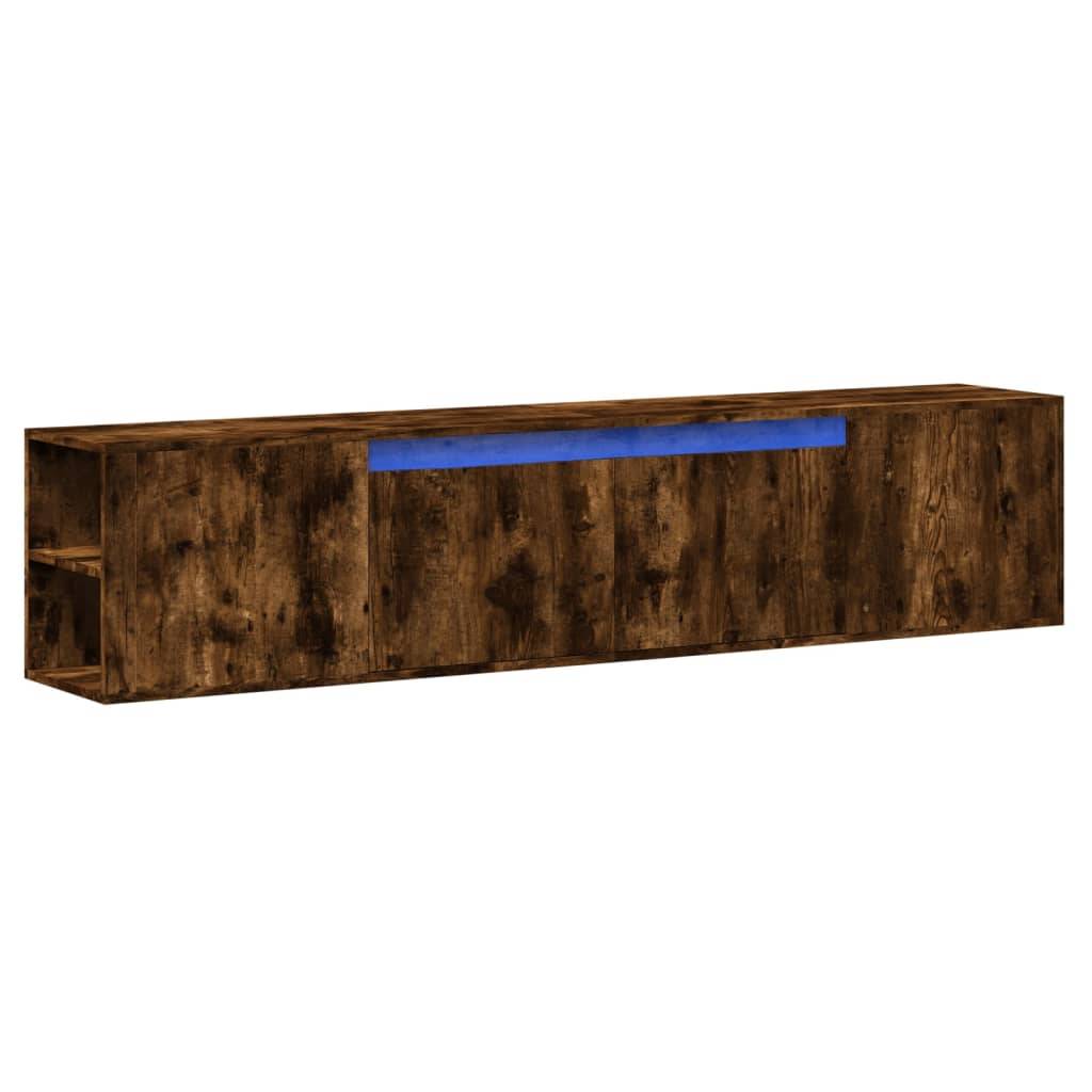 vidaXL TV-Wandschrank mit LED-Beleuchtung Räuchereiche 180x31x39,5 cm