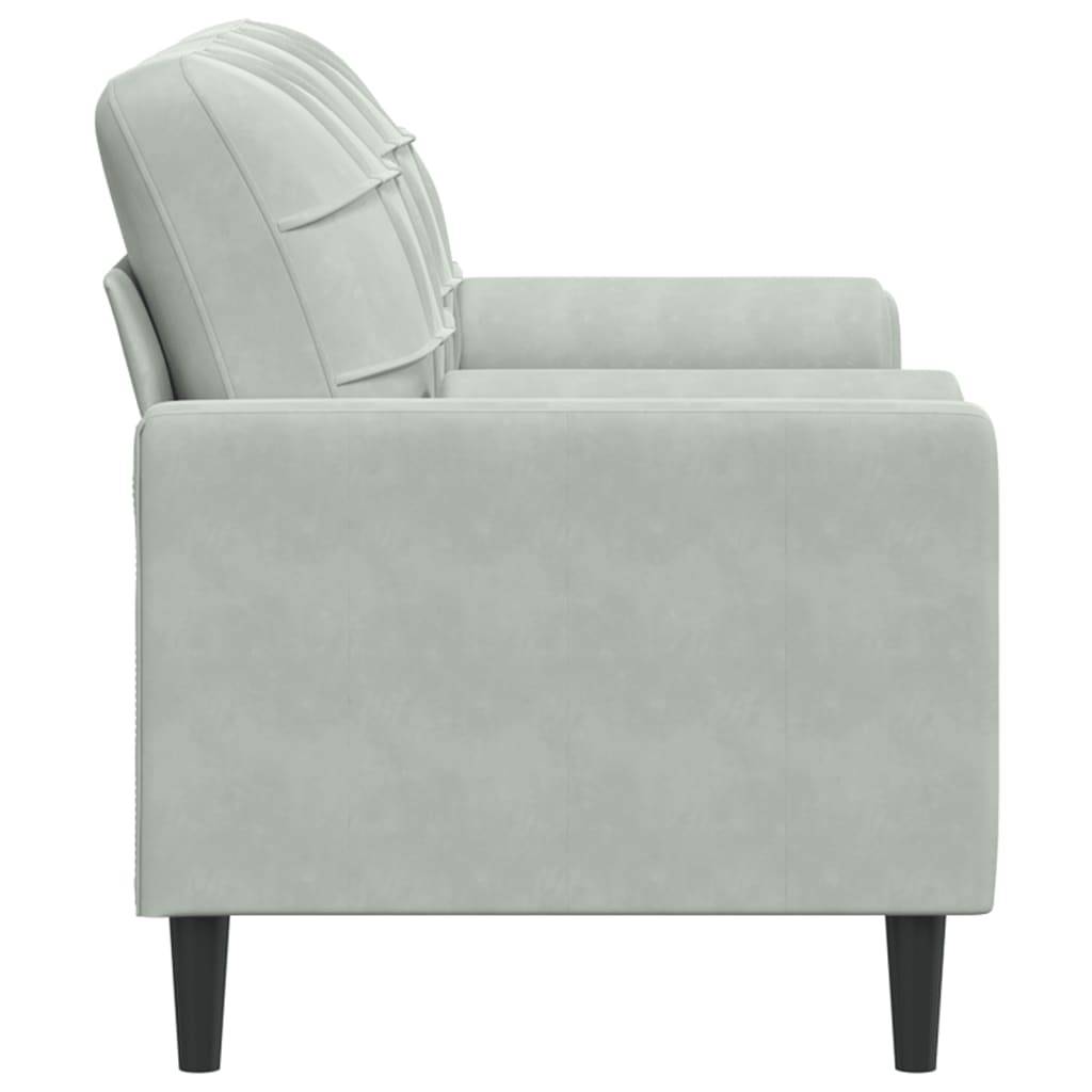 vidaXL 2-Sitzer-Sofa mit Zierkissen Hellgrau 140 cm Samt