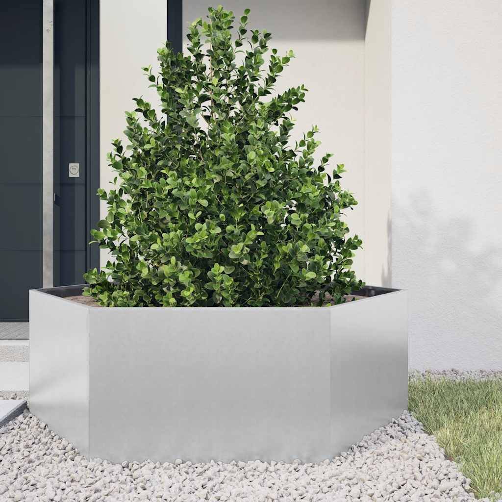 vidaXL Pflanzkübel Sechseckig 138x120x45 Verzinkter Stahl
