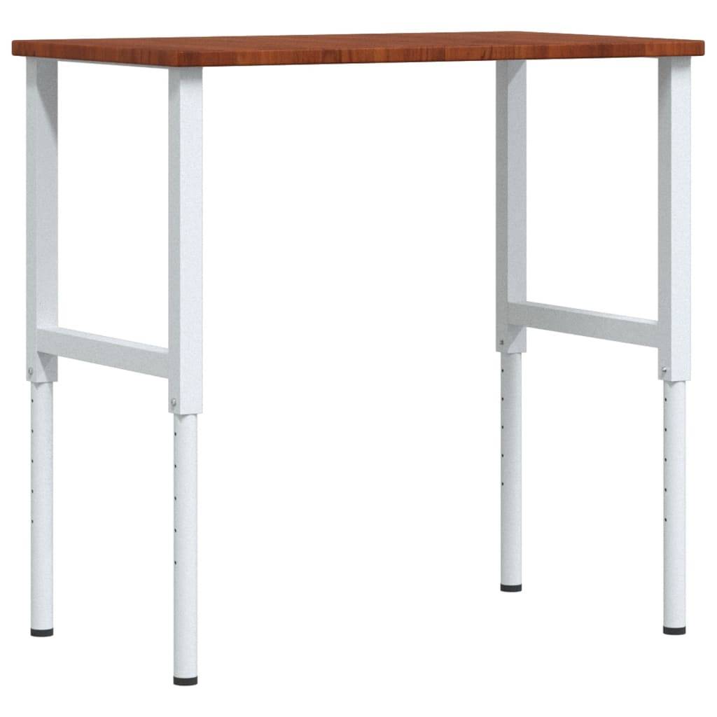 vidaXL Werkbank Dunkelbraun 100x60x(71,5-98) cm Massivholz Eiche