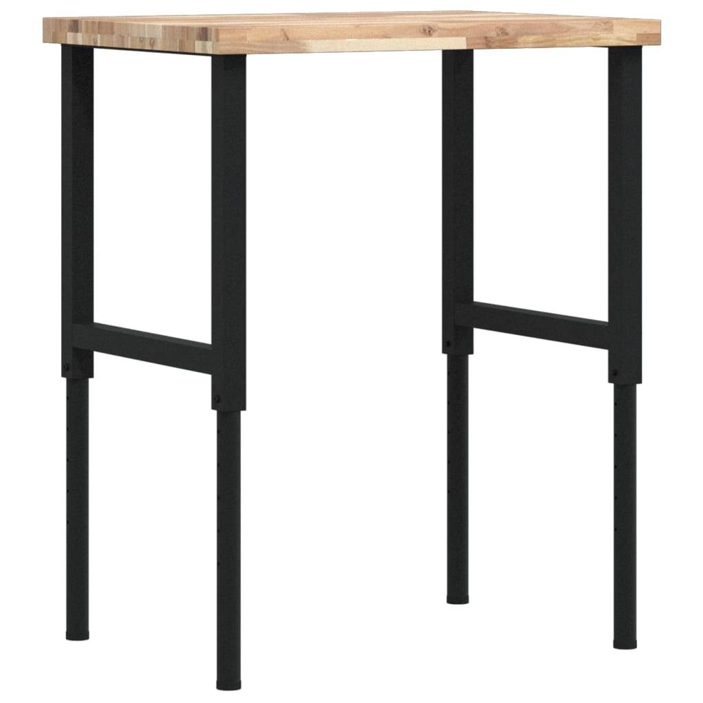 vidaXL Werkbank 80x60x(73-99,5) cm Massivholz Akazie Rechteckig