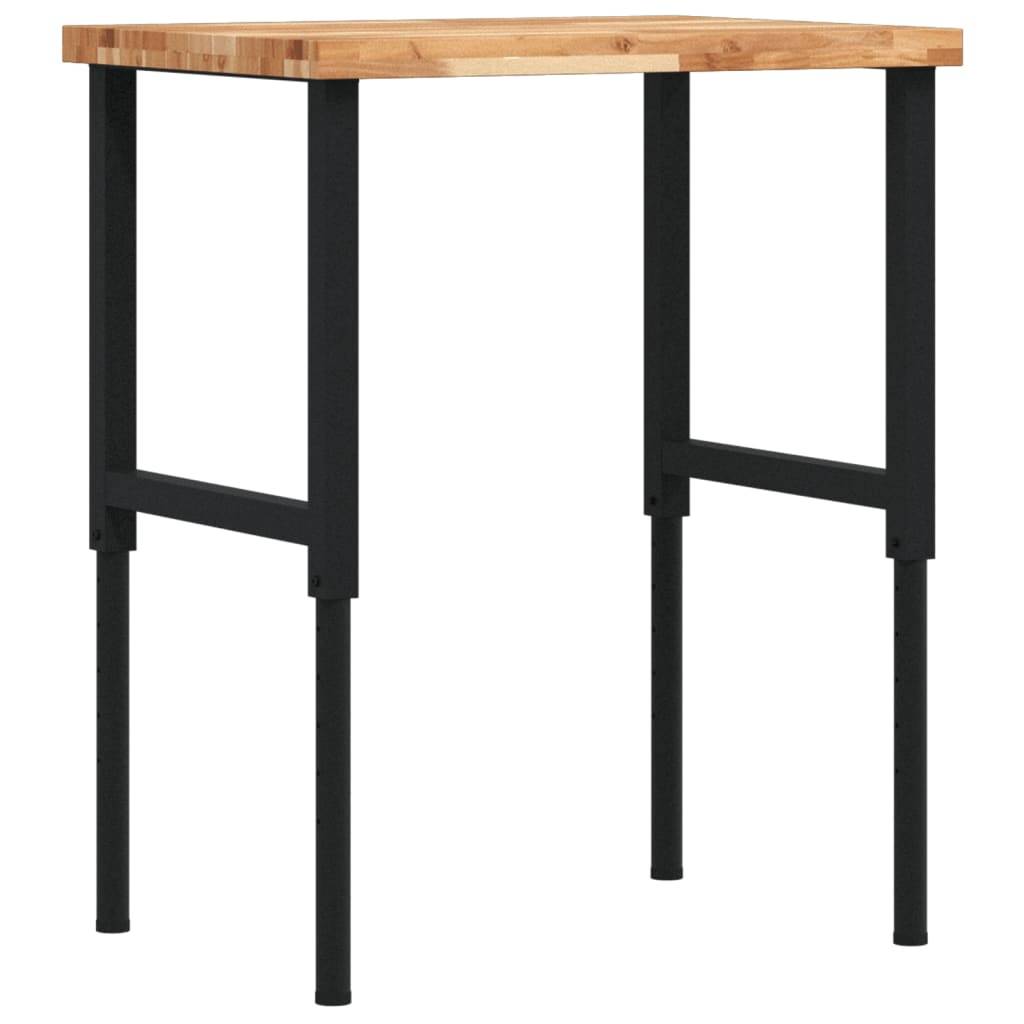 vidaXL Werkbank 80x60x(73-99,5) cm Massivholz Akazie Rechteckig