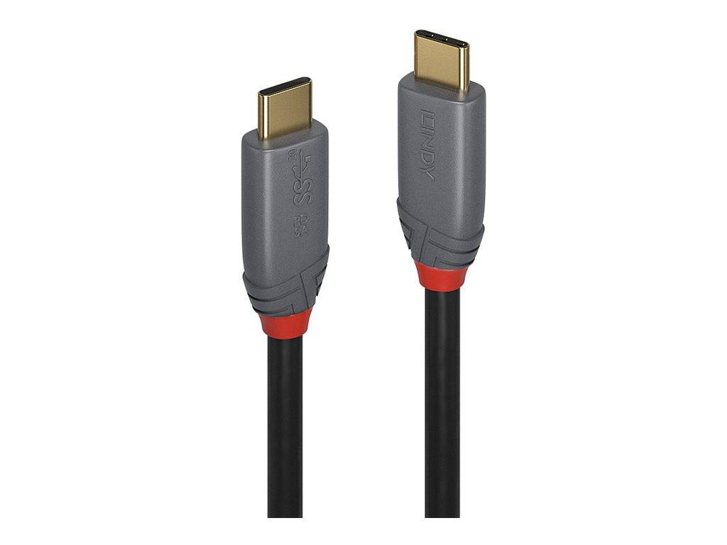 Zwei USB-C-Kabel nebeneinander angeordnet mit grauen Steckern, schwarzen Kabeln und roten Akzenten, auf weißem Hintergrund angezeigt.