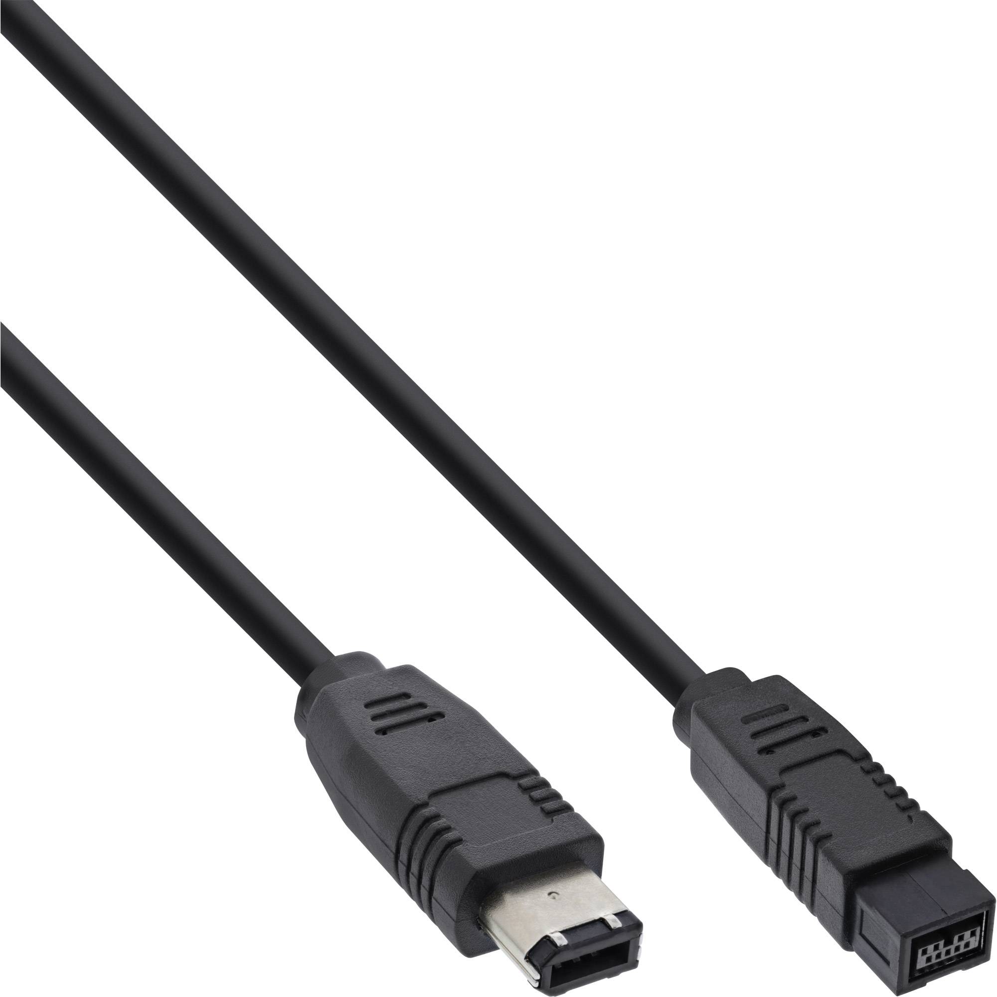 Foto eines schwarzen Datenkabels mit einem USB-A-Stecker auf einer Seite und einem kleineren quadratischen USB-Stecker auf der anderen Seite.