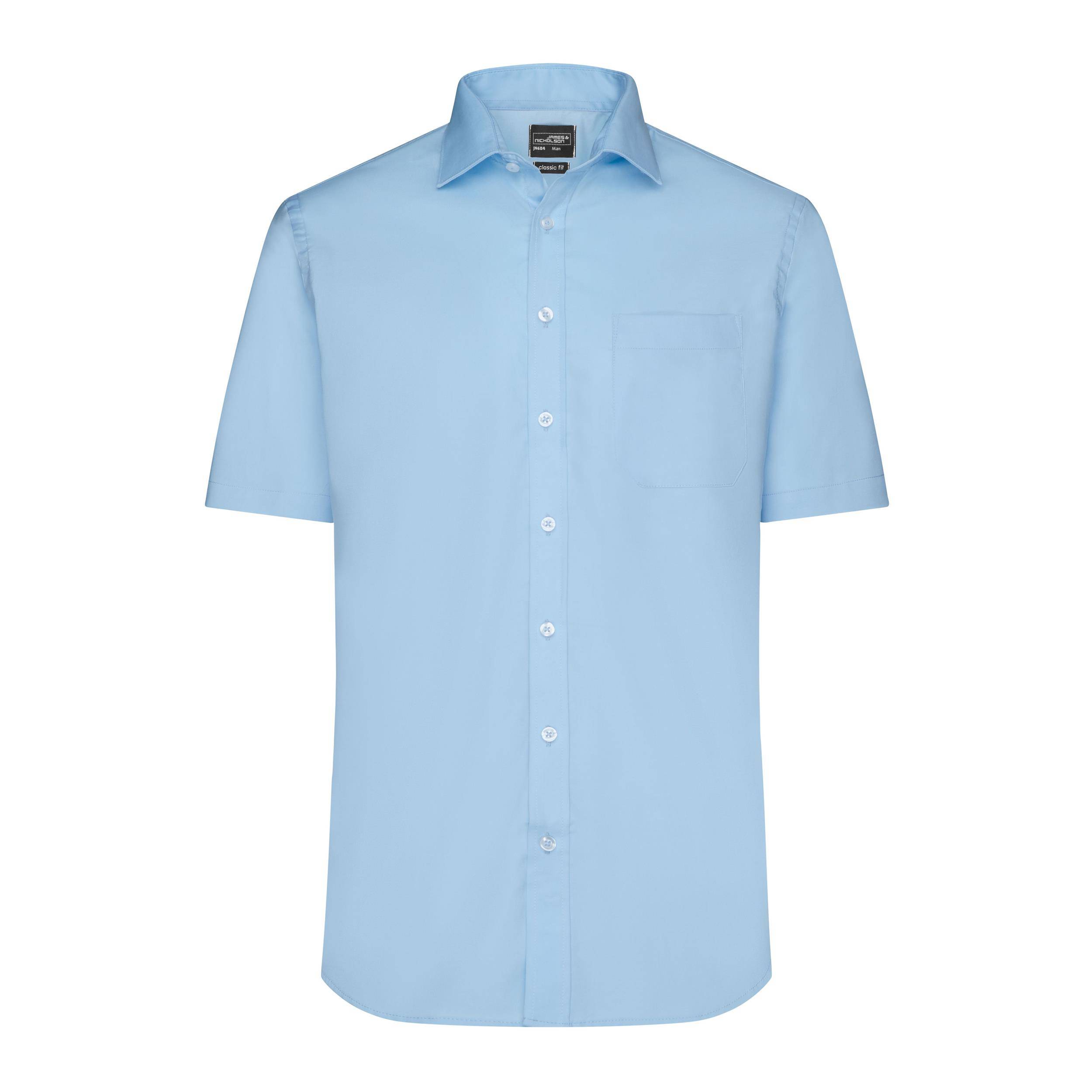 James & Nicholson Men's Kurzarm Hemd Micro-Twill JN684 light-blue_3XL