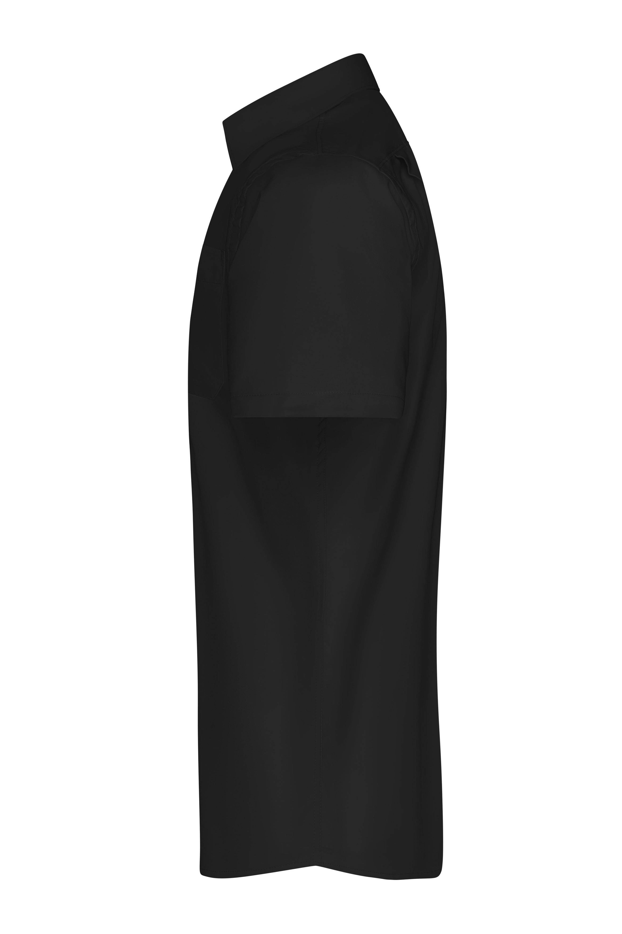 James & Nicholson Men's Kurzarm Hemd Micro-Twill JN684 black_M