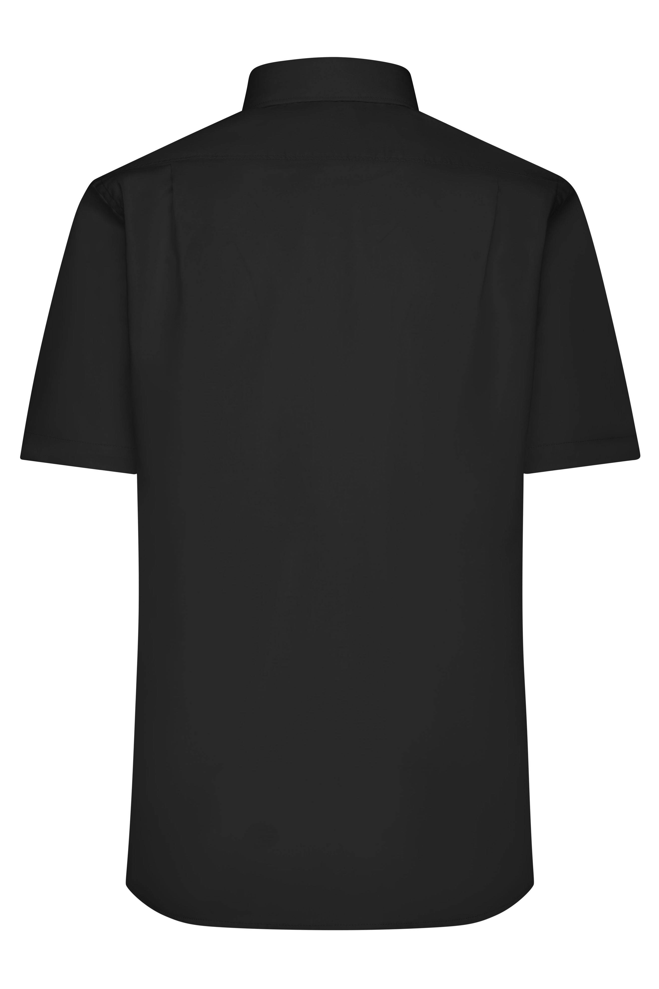 James & Nicholson Men's Kurzarm Hemd Micro-Twill JN684 black_M