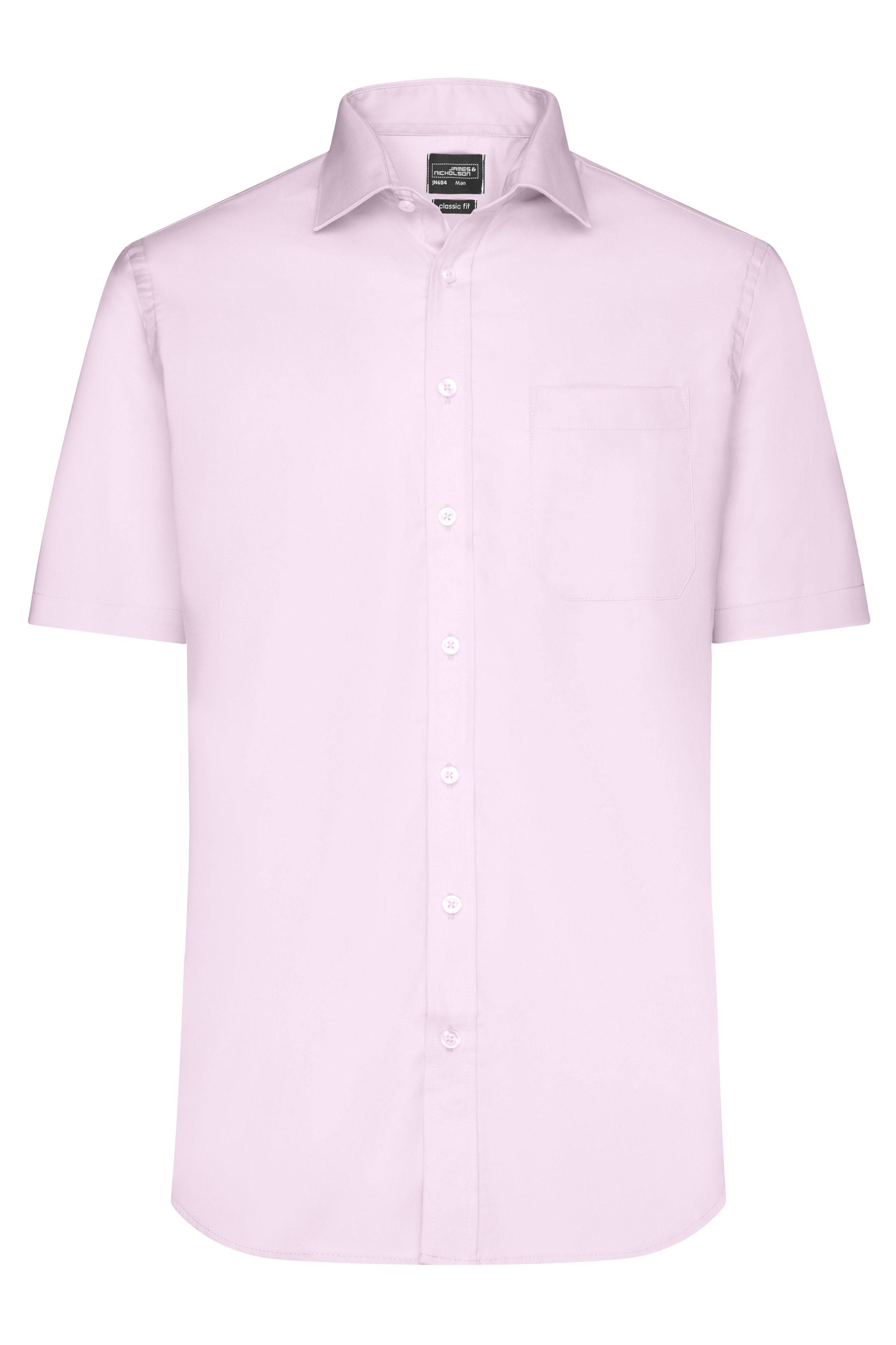 James & Nicholson Men's Kurzarm Hemd Micro-Twill JN684 light-pink_XL