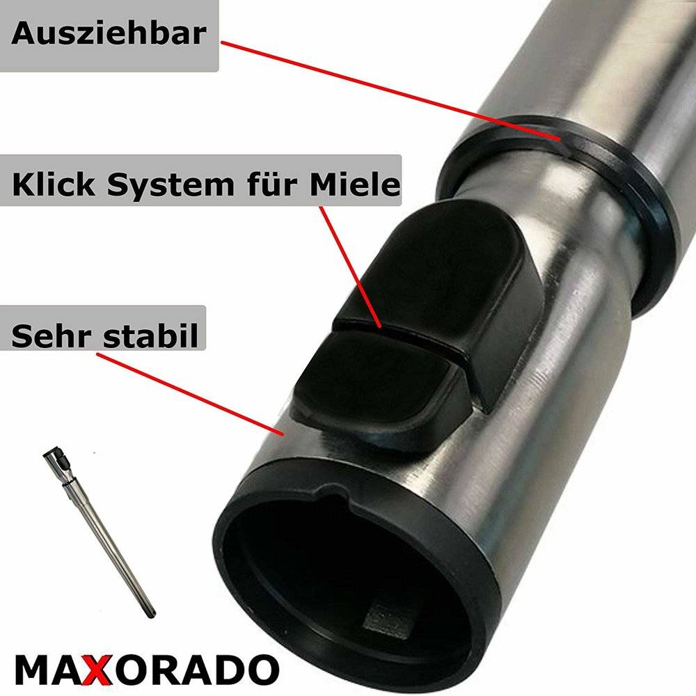 Maxorado Staubsaugerrohr kompatibel mit Miele Saugrohr Staubsauger Rohr für S4 Ecoline S400i S4210 s4780 s424i S4282 S4211 s438i s446i s4560 s456i