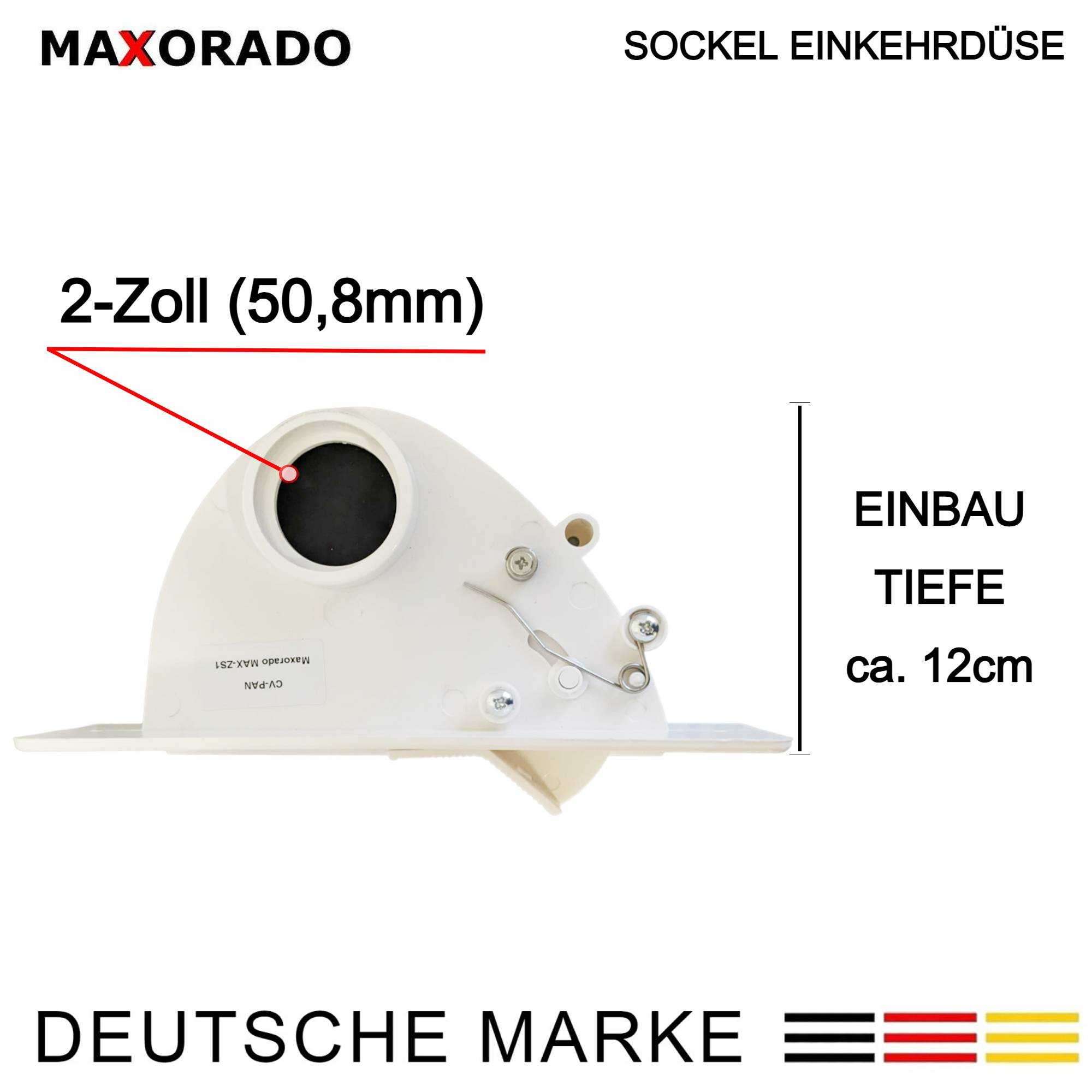 Maxorado ZS1 Kehrschaufel Kehrichtklappe für Zentralstaubsauger saugende Kehrschaufel mit Kippmechanik Staubsaugerzubehör