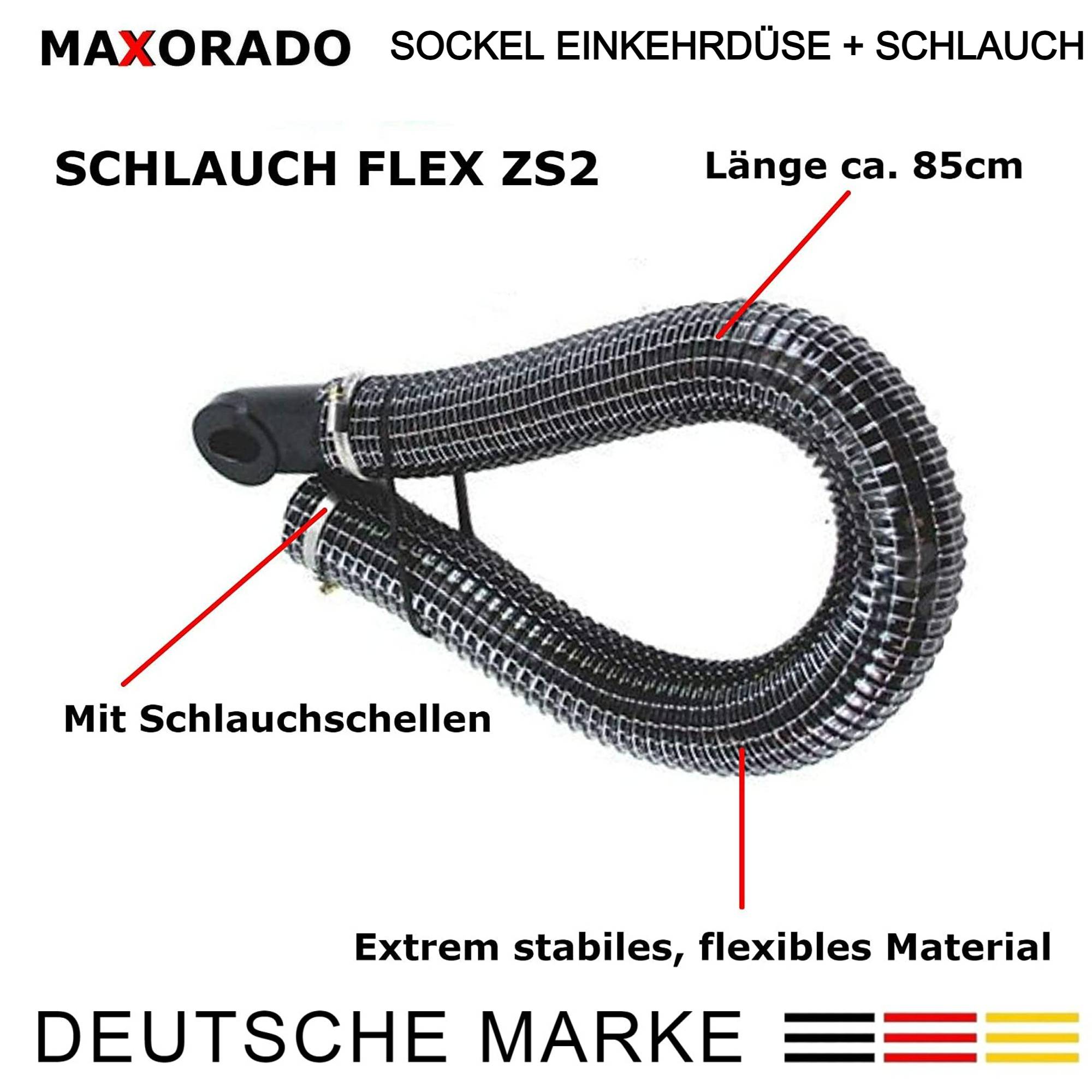 Maxorado Set ZS4 für Zentralstaubsauger - Sockeldüse + Einbau Kit Staubsaugerzubhör Zubehör-Kit