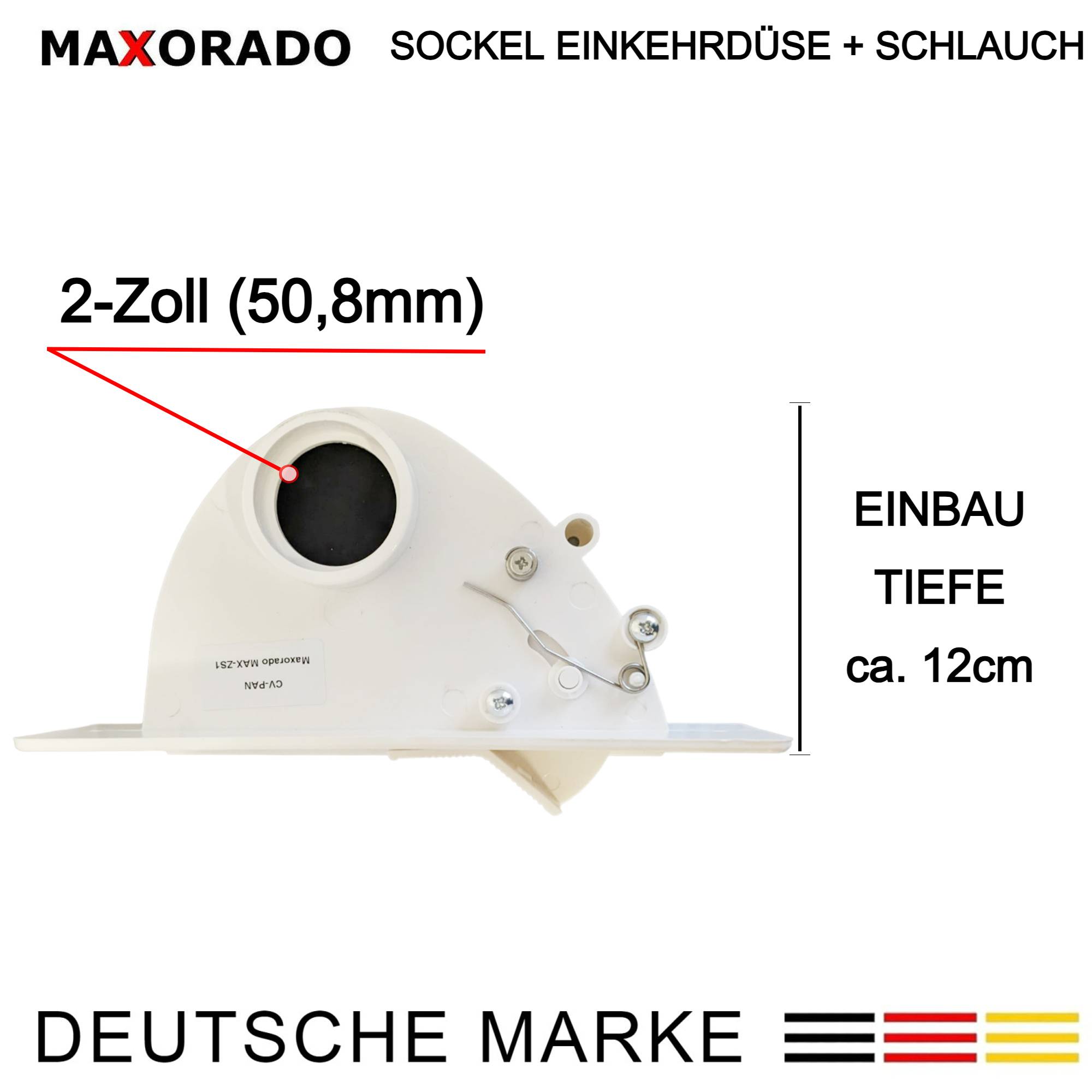 Maxorado Set ZS4 für Zentralstaubsauger - Sockeldüse + Einbau Kit Staubsaugerzubhör Zubehör-Kit