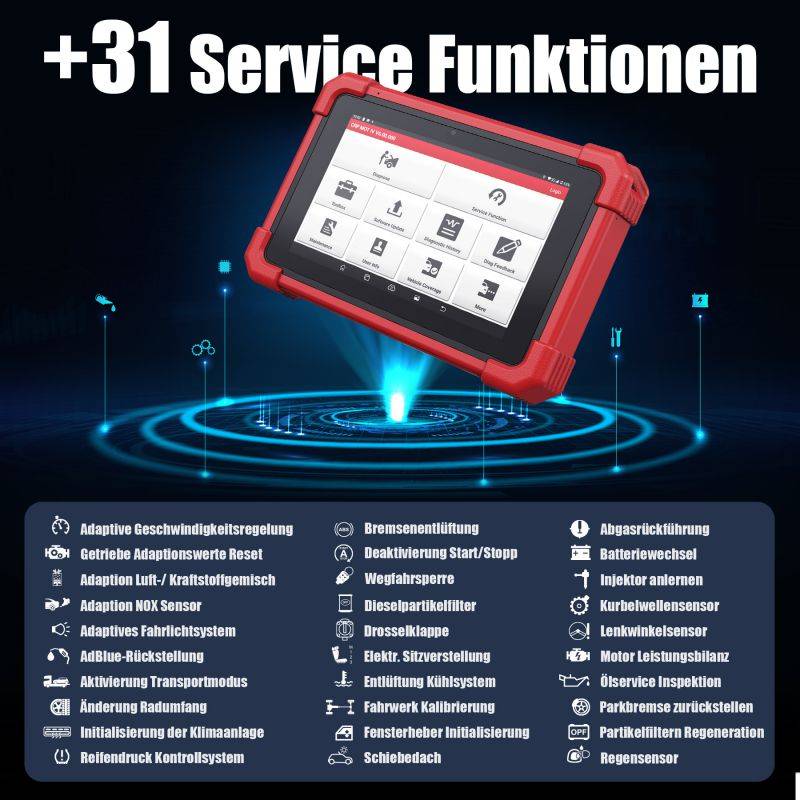 LAUNCH CRP MOT IV KFZ OBD2 Diagnosegerät alle Steuergerät/Codierung Aktive Test + 31 Service Funktionen