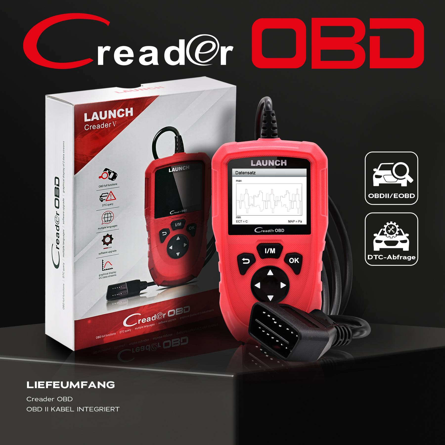 LAUNCH CReader OBD OBD2 KFZ Diagnosegerät Scanner Tester Fehler lesen löschen