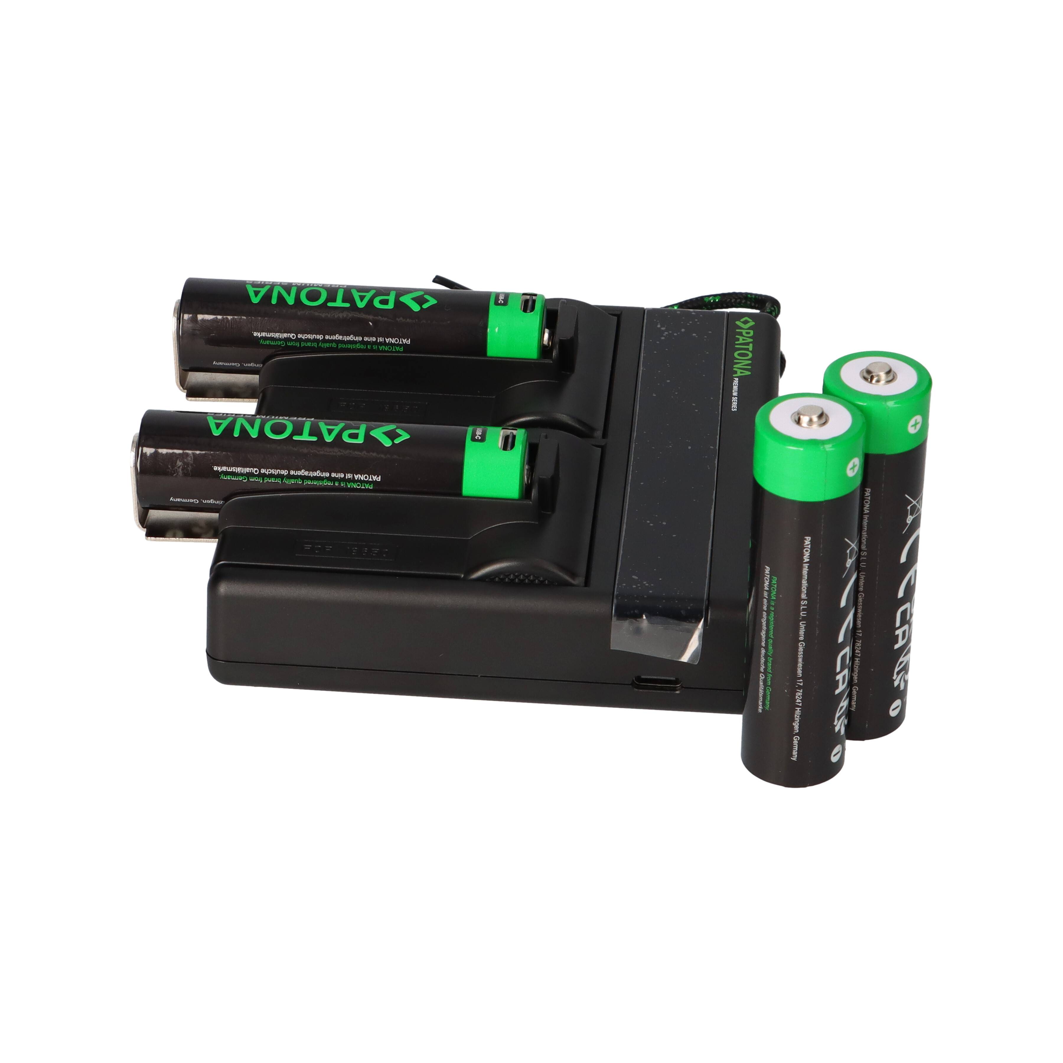 Dual PD Performance Ladegerät + 4 Premium 18650 Zellen + USB-C Input