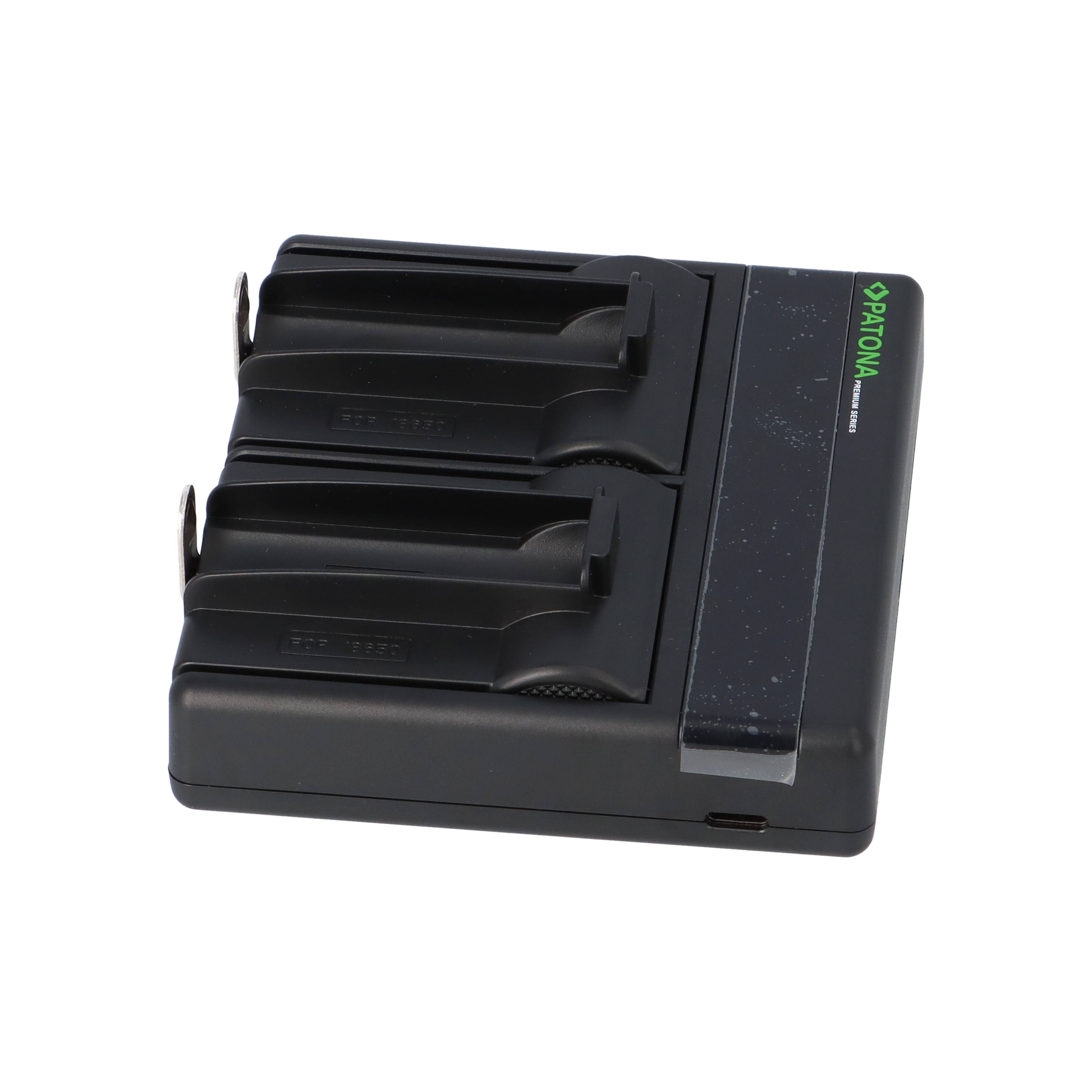 Dual PD Performance Ladegerät + 4 Premium Flattop 18650 Zellen