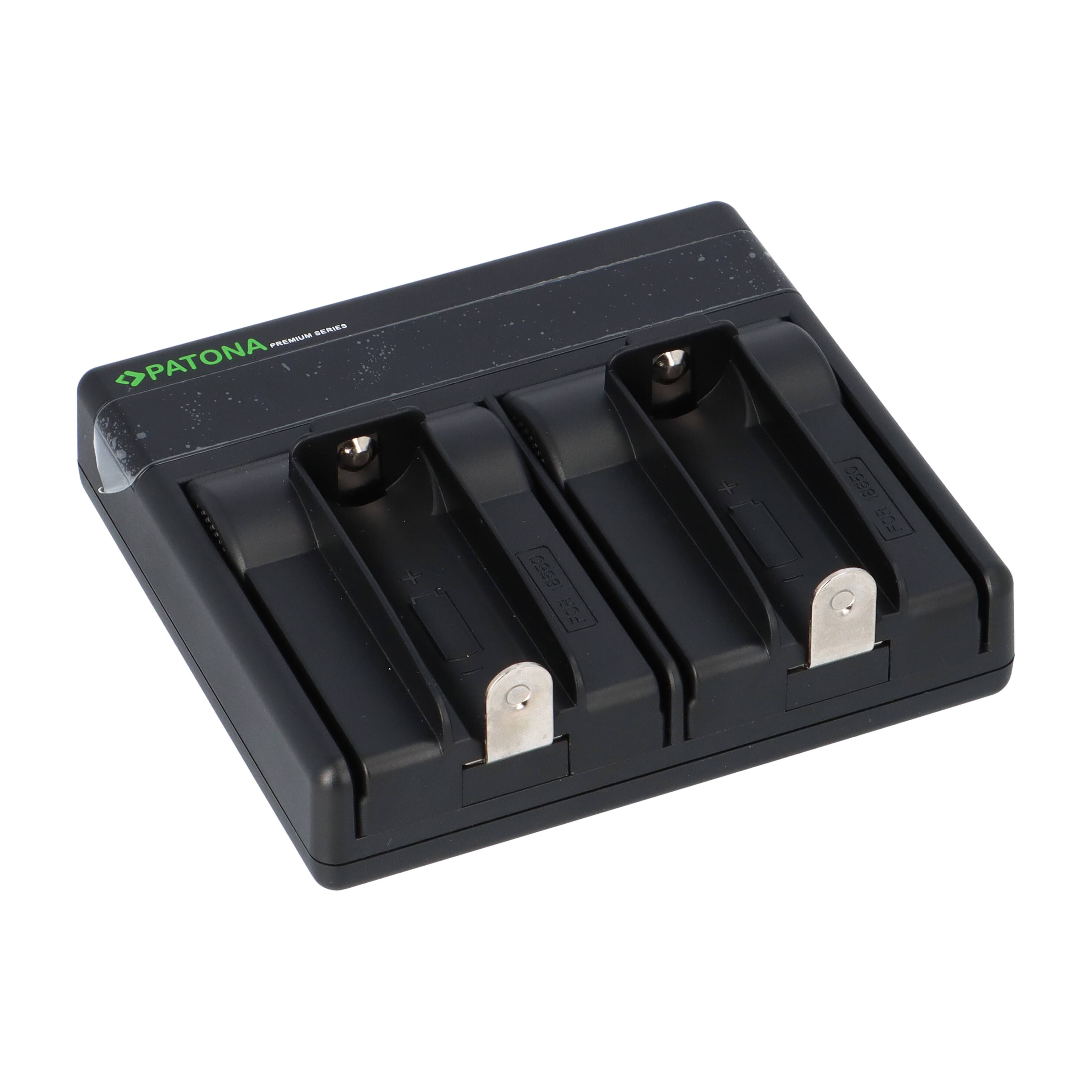 Dual PD Performance Ladegerät + 4 Premium Flattop 18650 Zellen