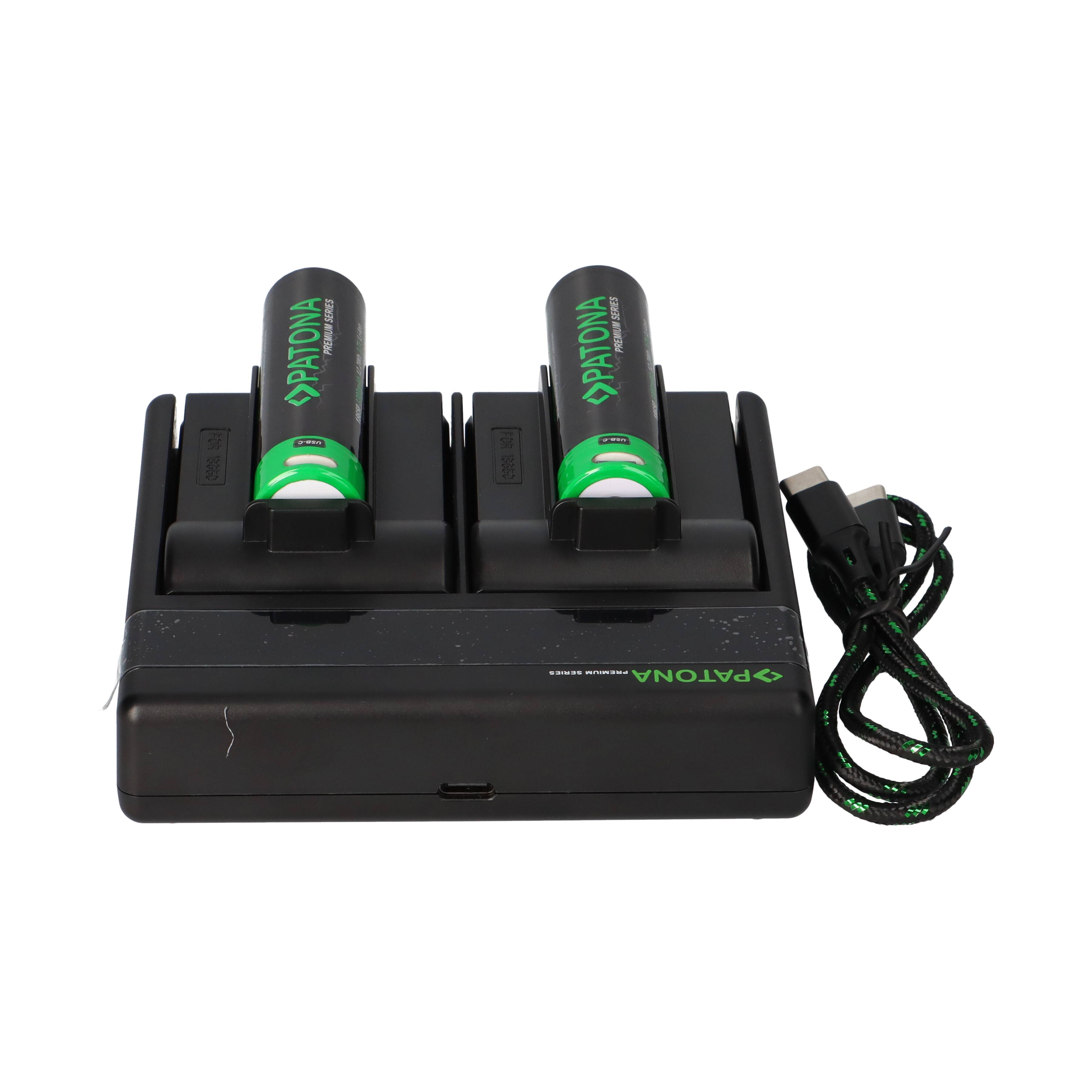 Dual PD Performance Ladegerät + 2 Premium 18650 Zellen + USB-C Input