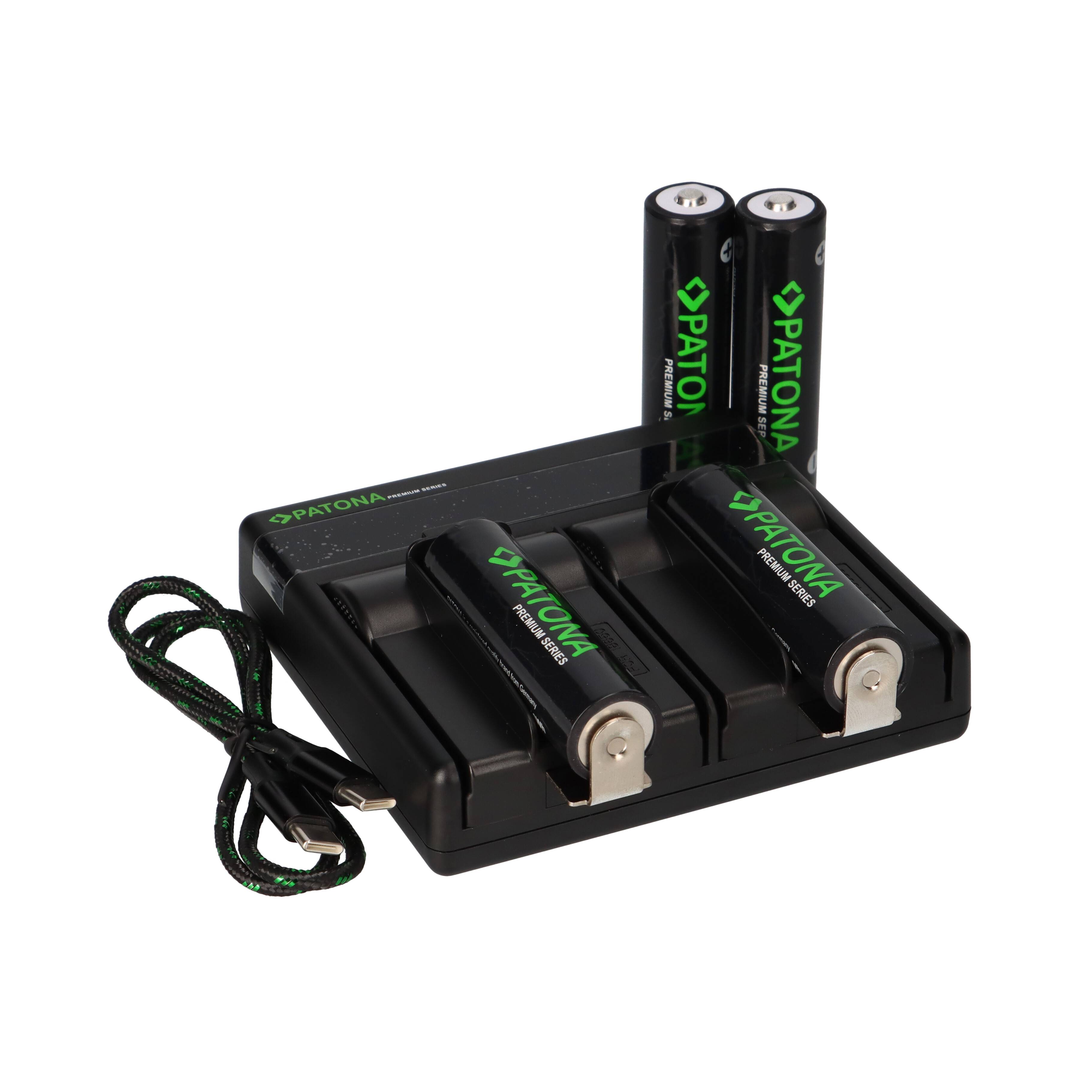 Premium Dual PD Performance Ladegerät + 4 Premium 18650 Zellen