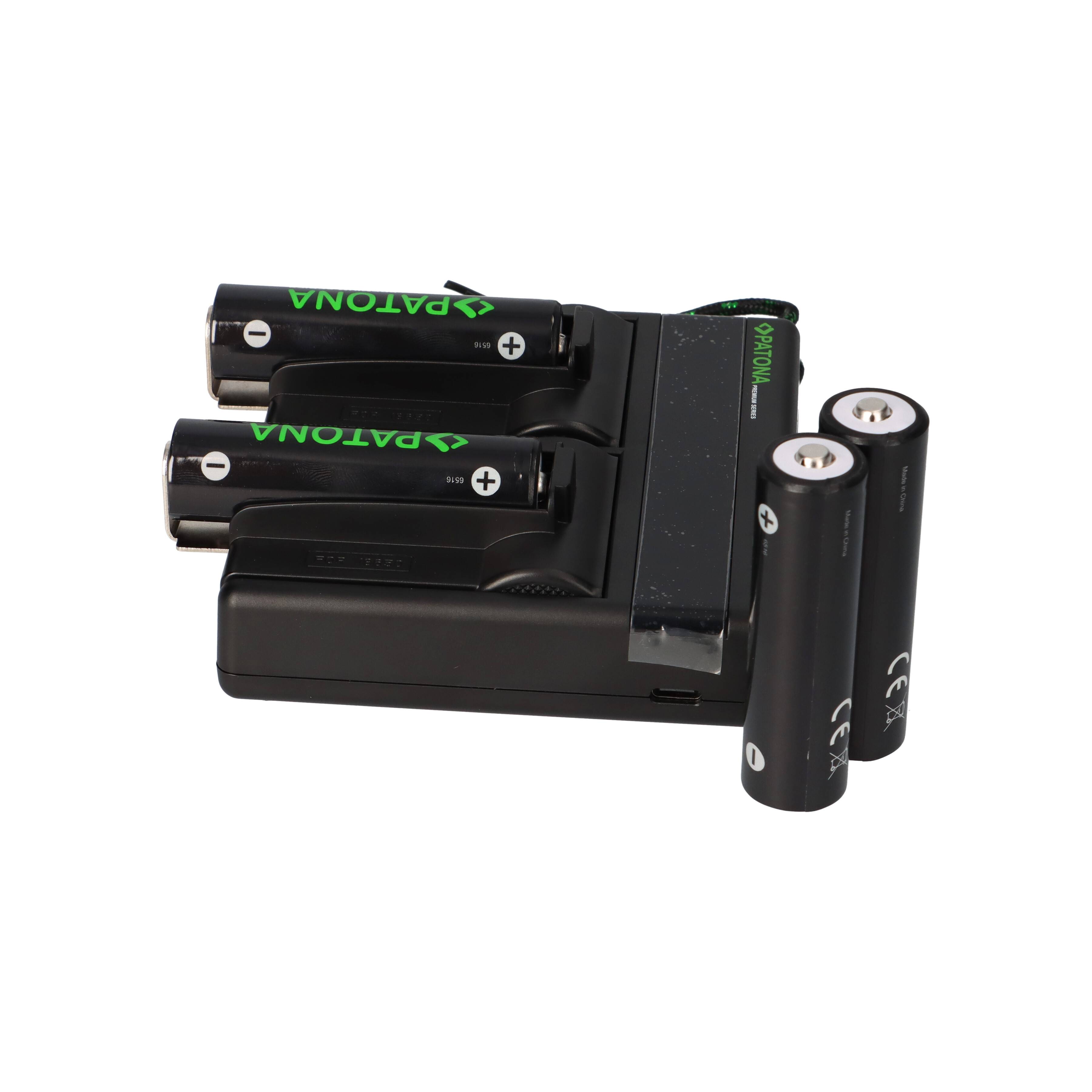 Premium Dual PD Performance Ladegerät + 4 Premium 18650 Zellen