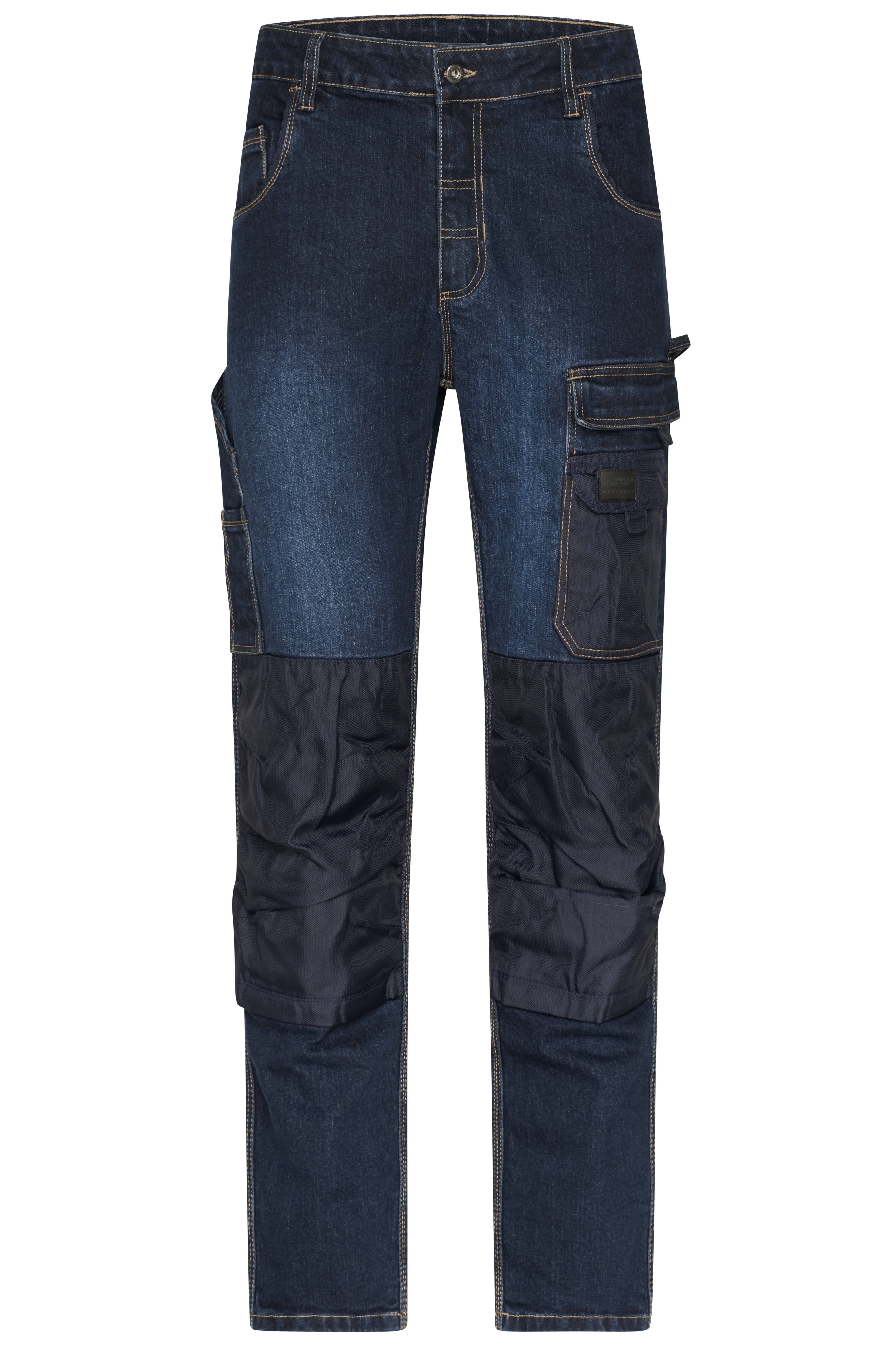 James & Nicholson® JN875 Workwear Stretch-Jeans blue-denim_54