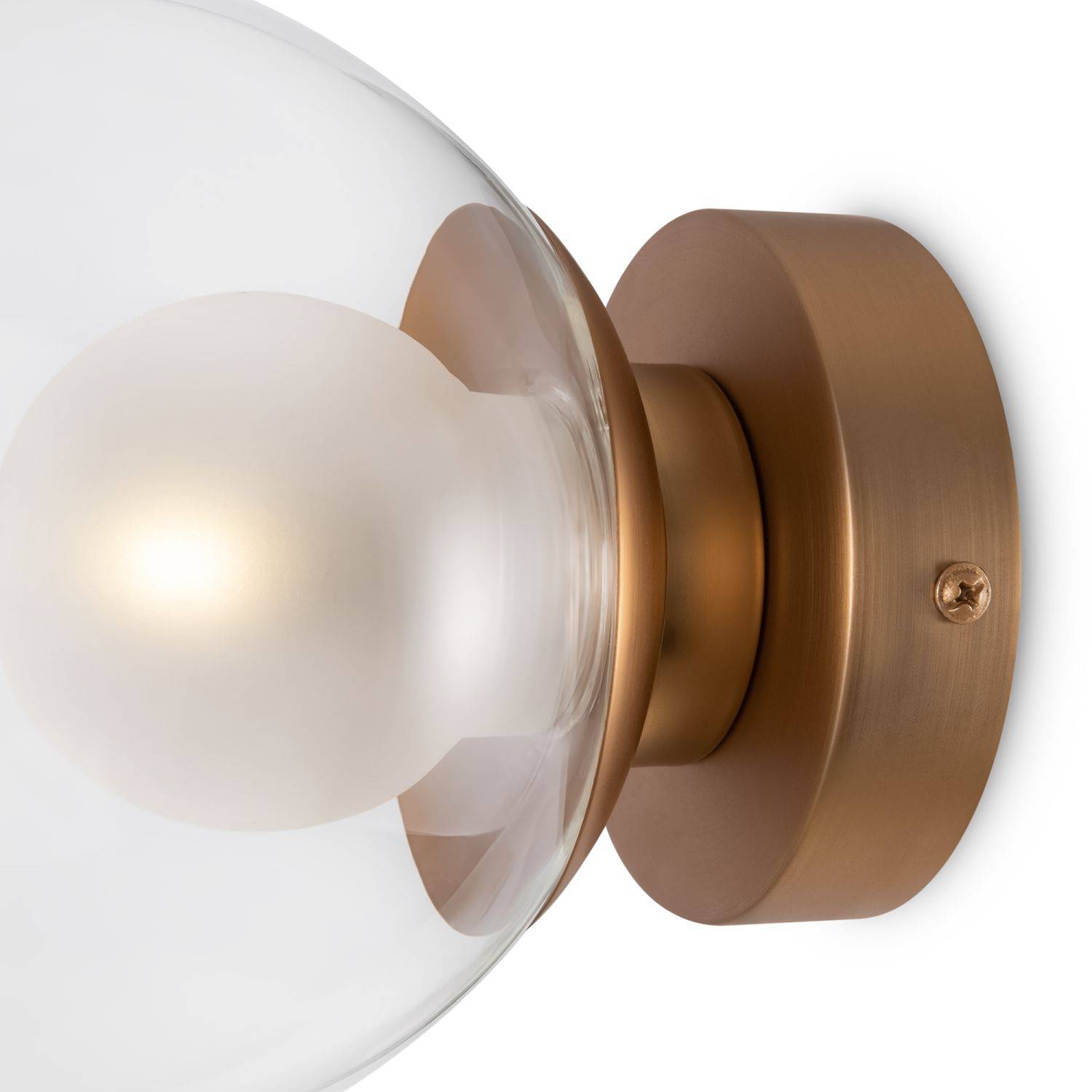 Licht-Erlebnisse LE116305 Wandlampe Cora G9 aus Metall Glas in Gold Transparent Wandleuchte