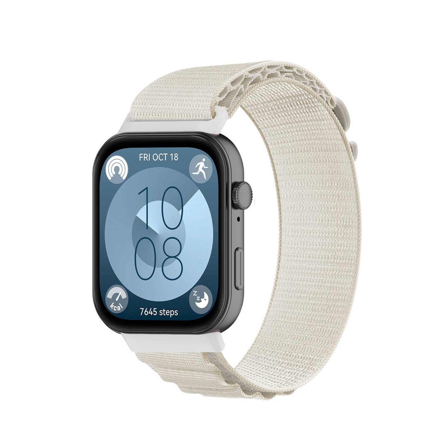 Für Huawei Watch Fit 3 Elastisches Sport Nylon Armband Ersatz Weiß