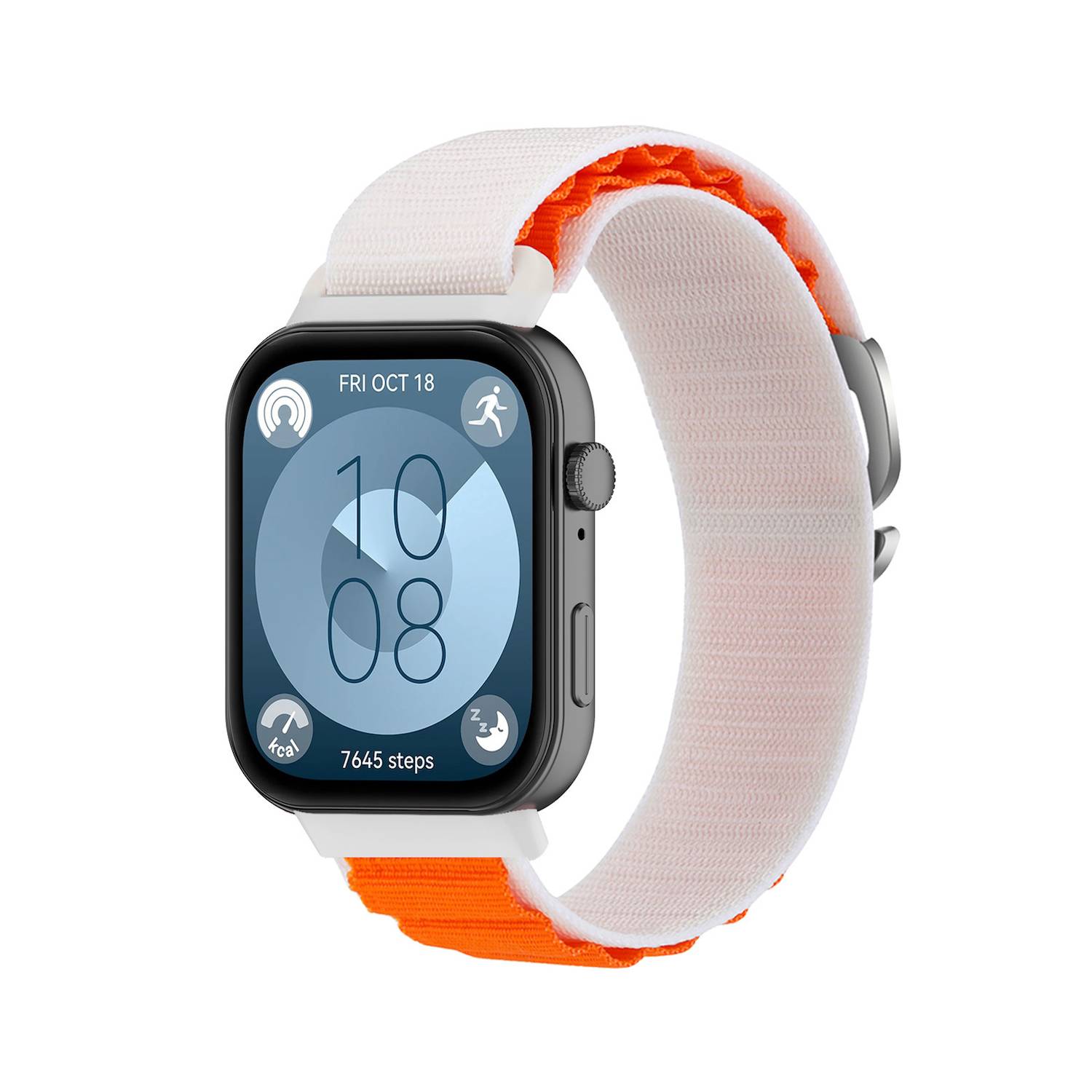 Für Huawei Watch Fit 3 Elastisches Sport Nylon Armband Orange / Weiß