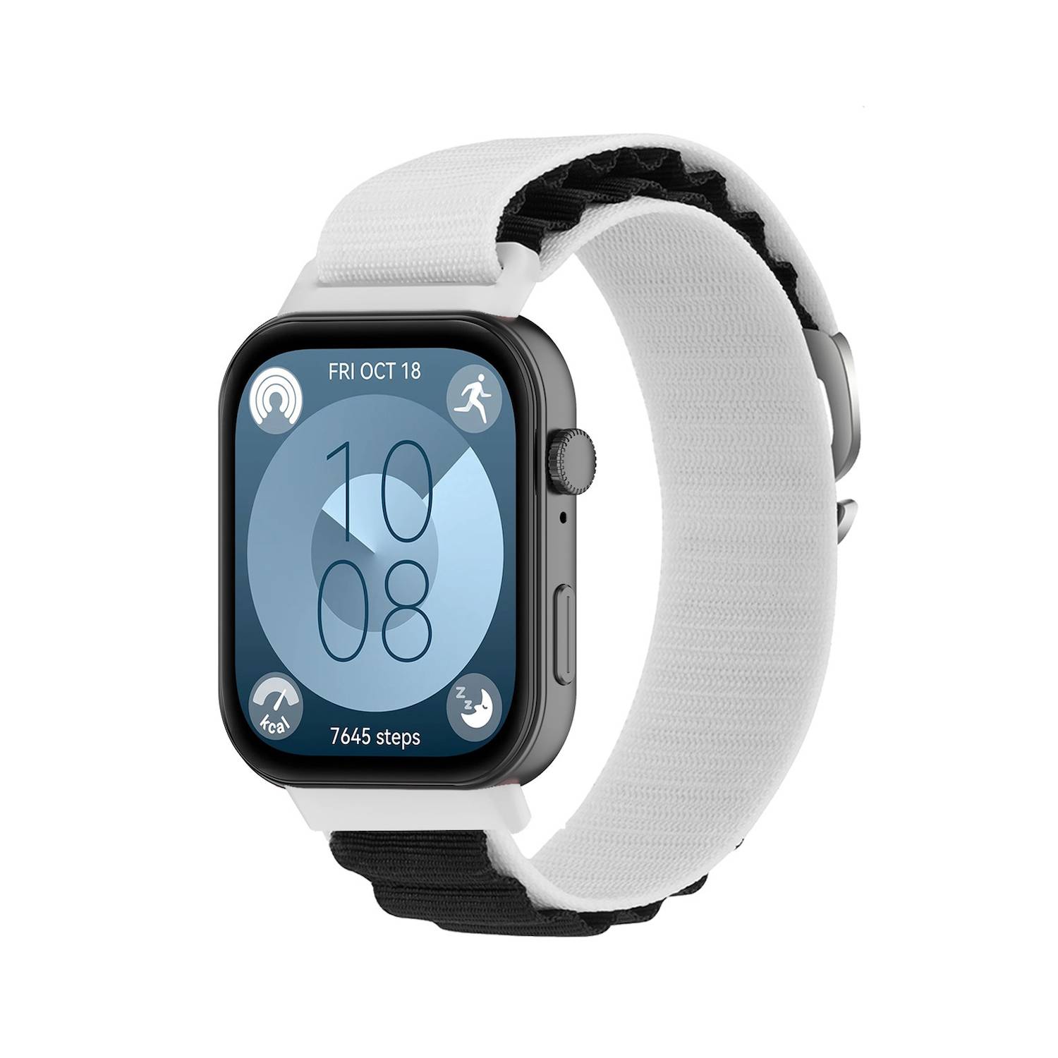 Für Huawei Watch Fit 3 Elastisches Sport Nylon Armband Weiß / Schwarz