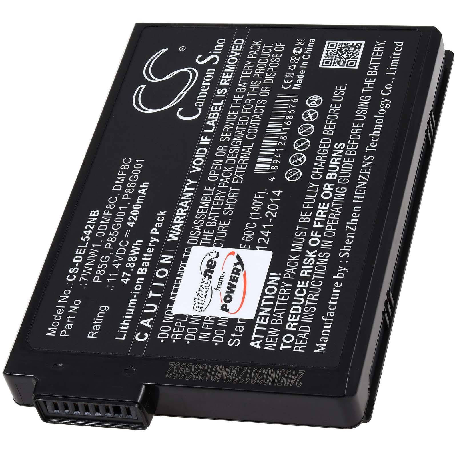Powery Akku kompatibel mit Dell Typ P86G001, 11,4V, Li-Ion