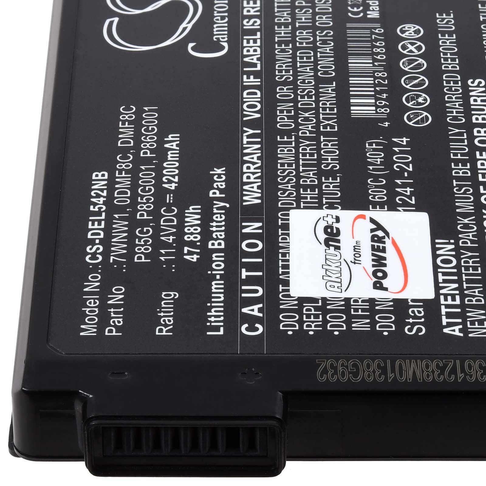 Powery Akku kompatibel mit Dell Typ 7WNW1, 11,4V, Li-Ion