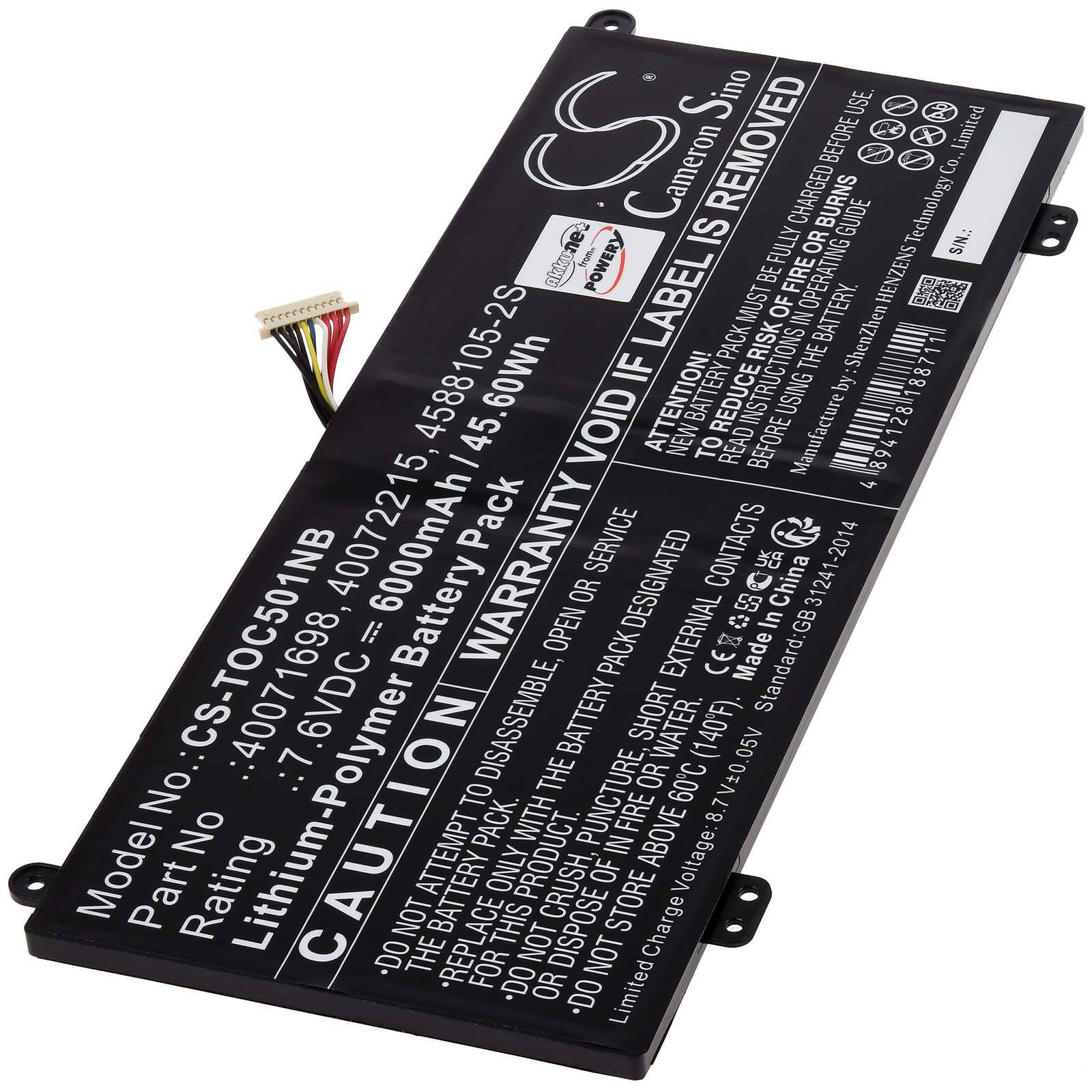 Powery Akku für Dynabook Satellite Pro C50-G-10K Laptop, 7,6V, Li-Polymer