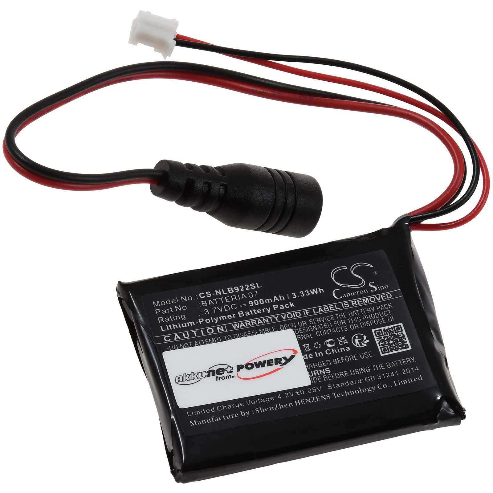Powery Akku passend für Motorrad-Headset Nolan N-COM B902 L N-COM B902 R Typ BATTERIA 07, 3,7V, Li-Polymer