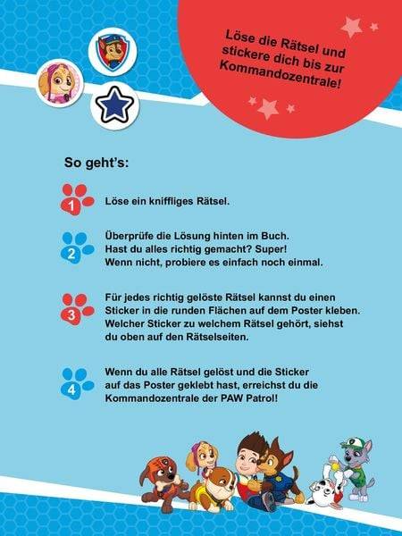PAW Patrol Poster-Rätselbuch mit Belohnungs-Stickern