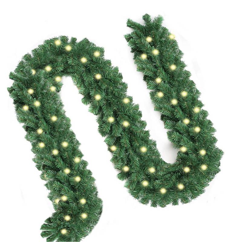 Weihnachtsgirlande - 5m mit 100 LED - mit Lichterkette - warmweiß - Out/Indoor - Tannengirlande