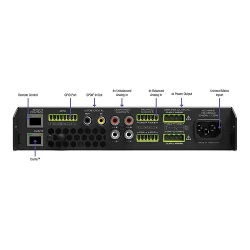 NEXO NANONXAMP4-D - 4-Kanal Leistungs-TD-Controller mit Dante (4x 250 W | 1/2 1HE Rackgerät) in schwarz/ silber NEXO NANONXAMP4-D - 4-Kanal Leistungs-TD-Controller mit Dante (4x 250 W | 1/2 1HE Rackgerät) in schwarz/ silber