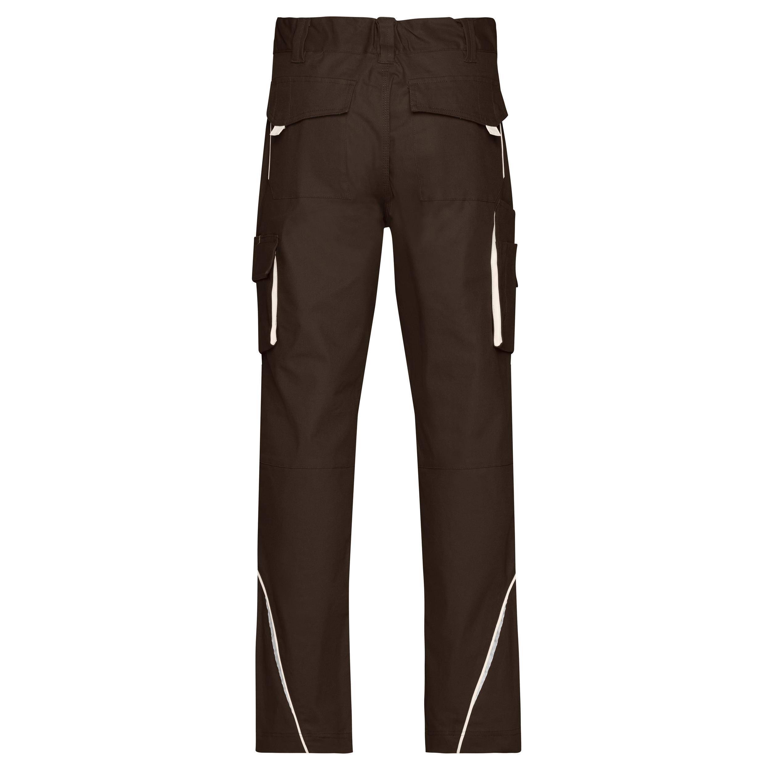 James & Nicholson® JN847 Workwear Pants Mit hochwertigen Details brown/stone_58
