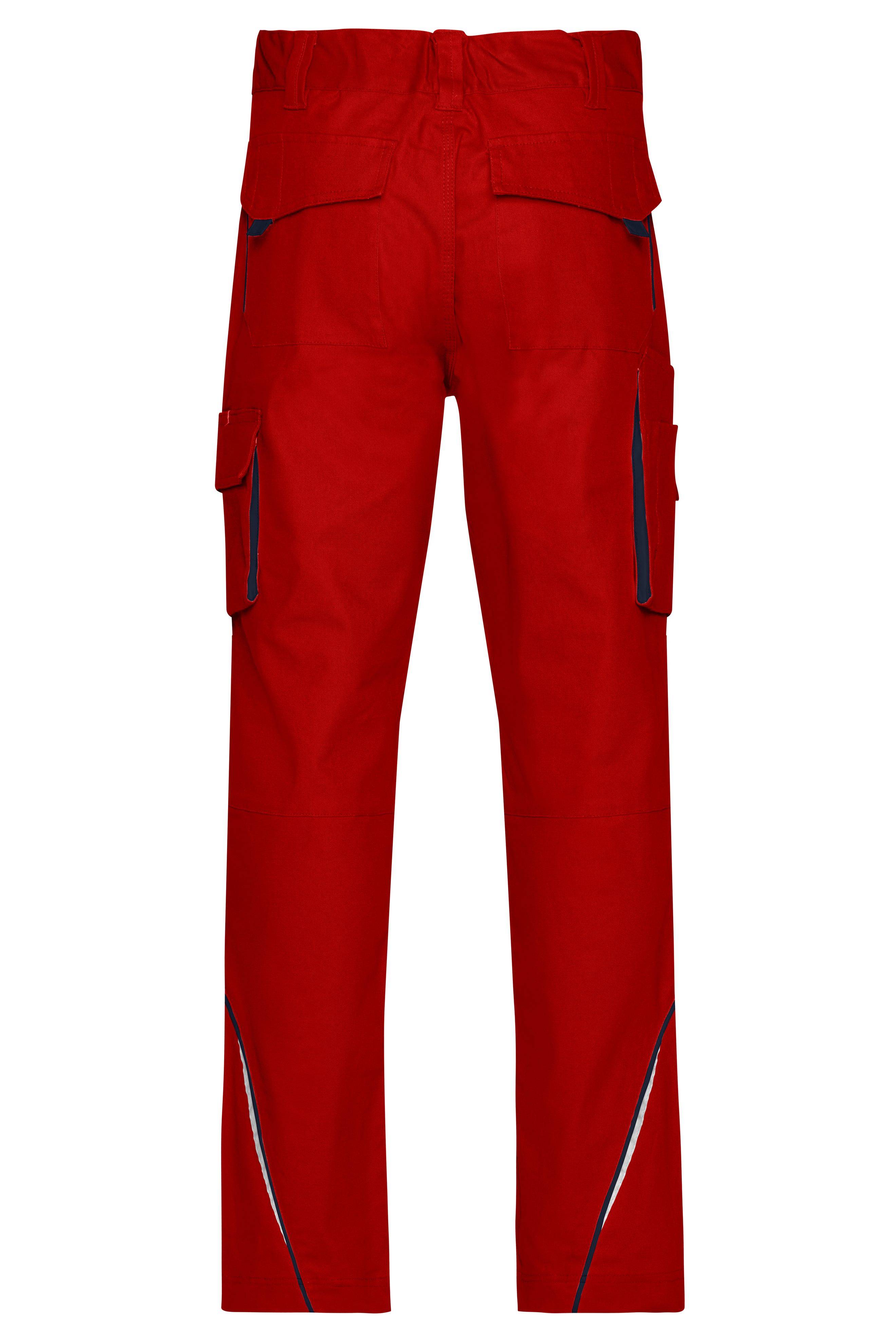 James & Nicholson® JN847 Workwear Pants Mit hochwertigen Details red/navy_56