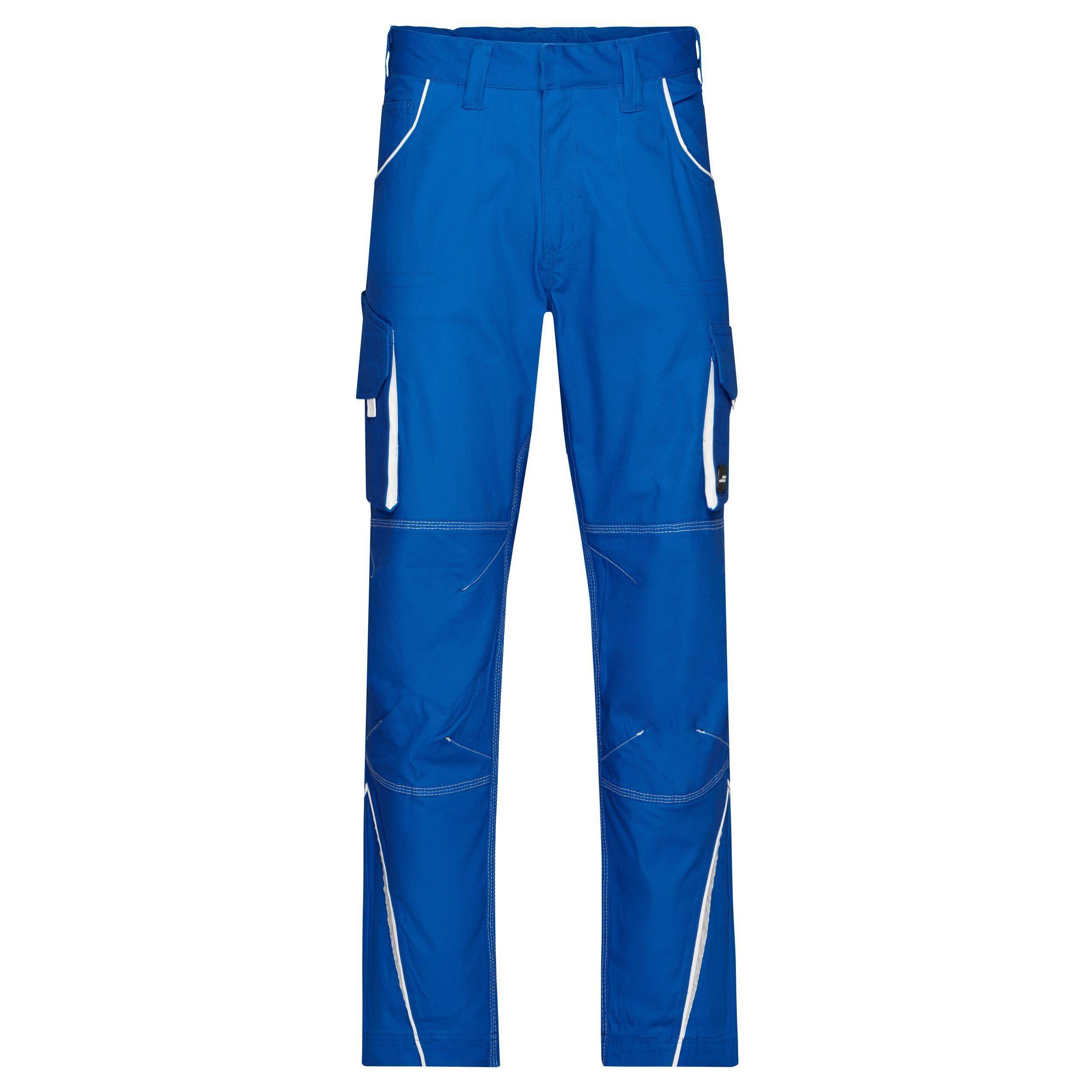James & Nicholson® JN847 Workwear Pants Mit hochwertigen Details royal/white_58