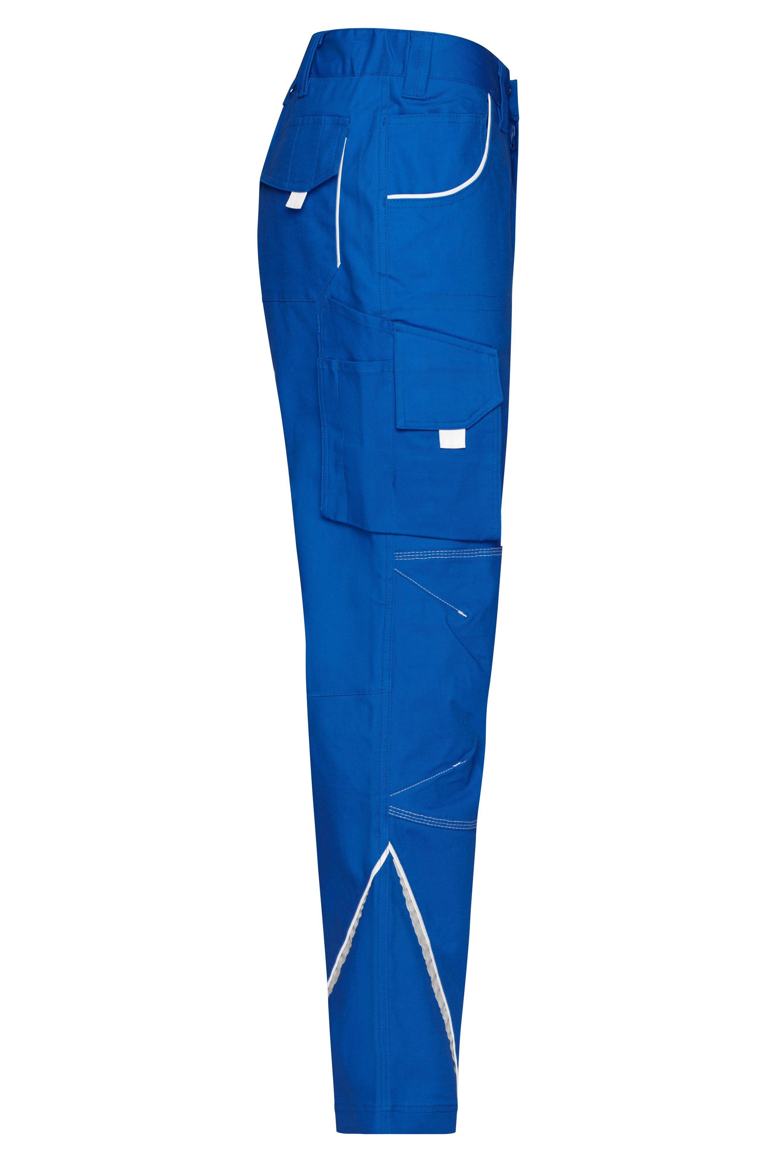 James & Nicholson® JN847 Workwear Pants Mit hochwertigen Details royal/white_56