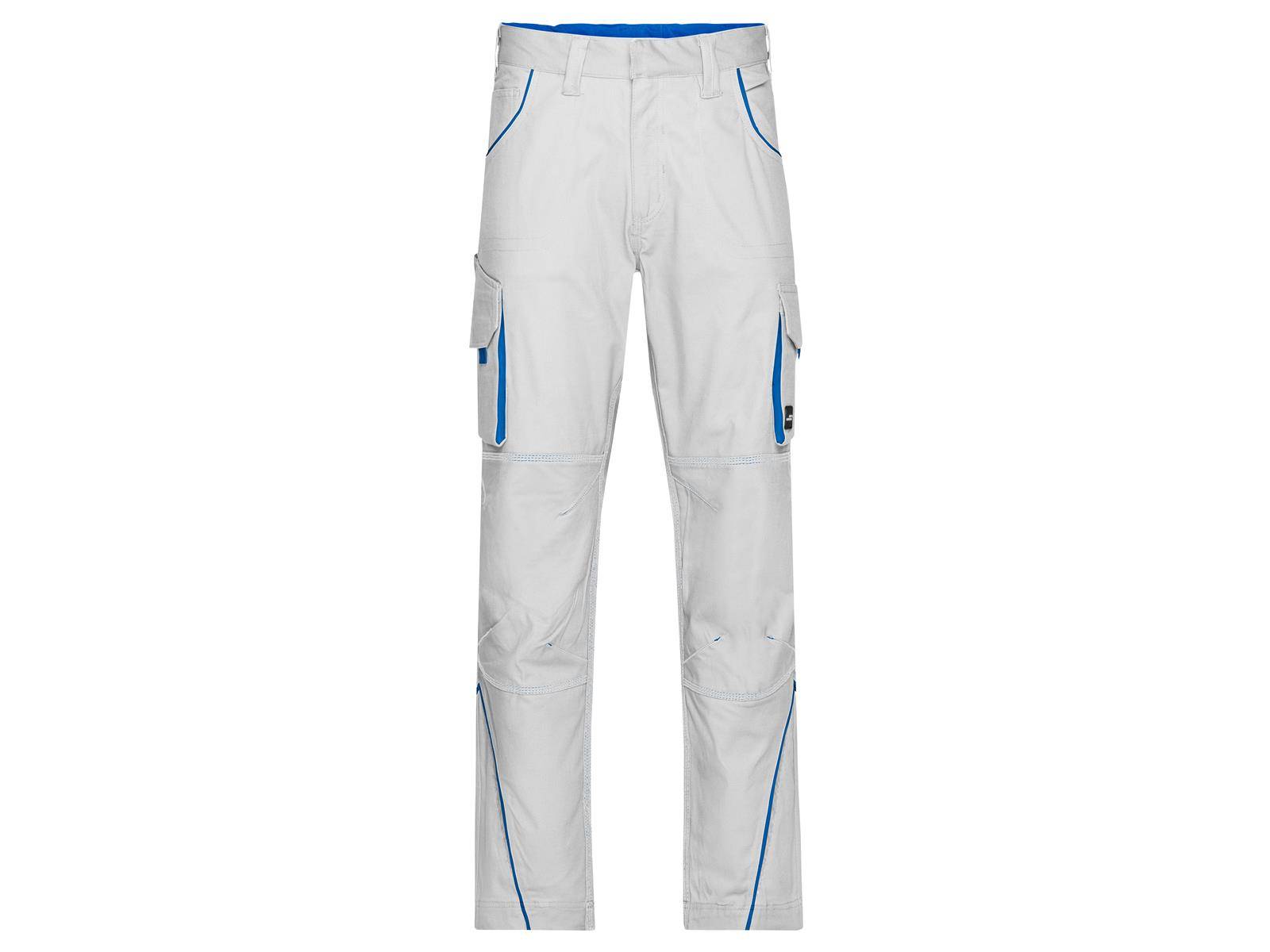 James & Nicholson® JN847 Workwear Pants Mit hochwertigen Details white/royal_56