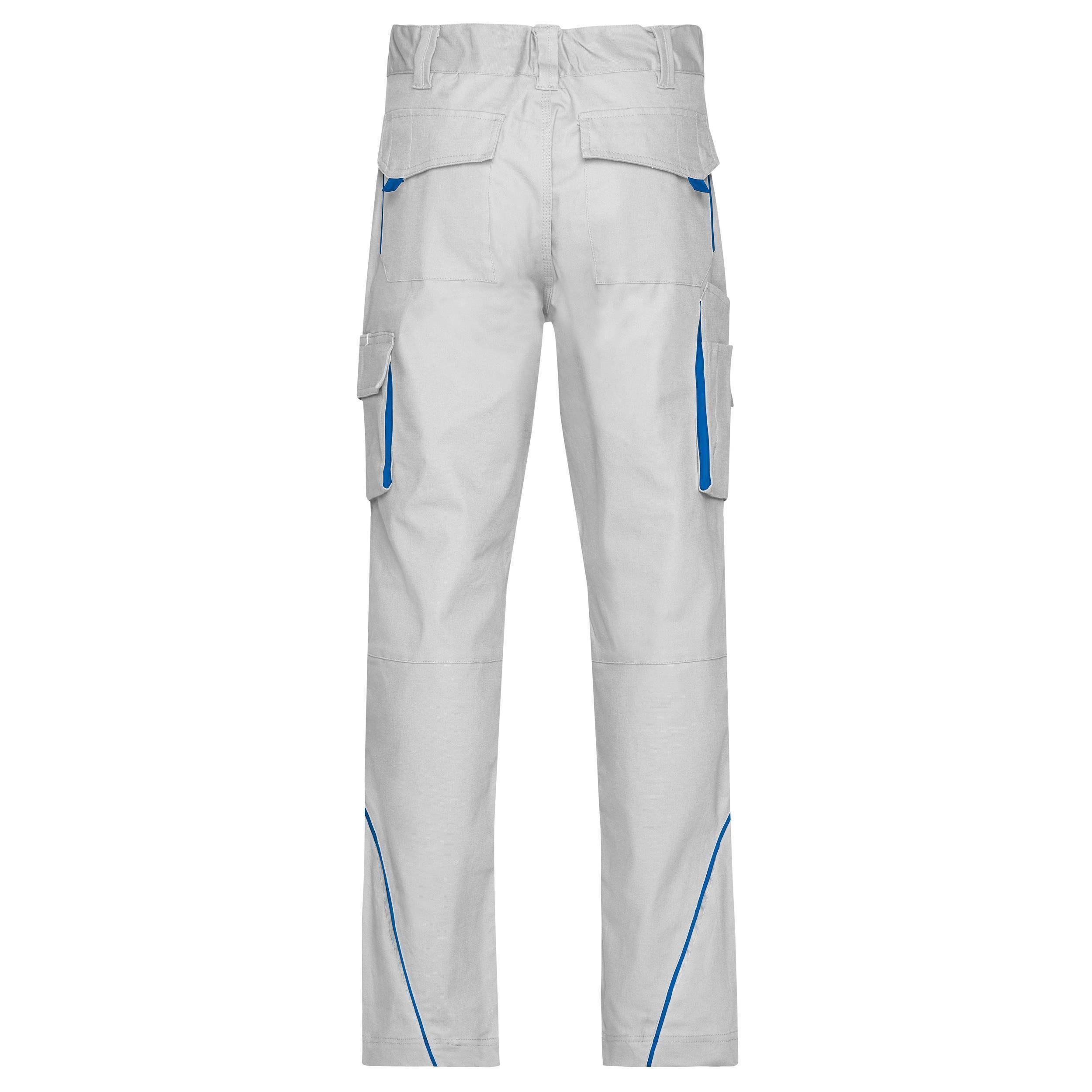 James & Nicholson® JN847 Workwear Pants Mit hochwertigen Details white/royal_42