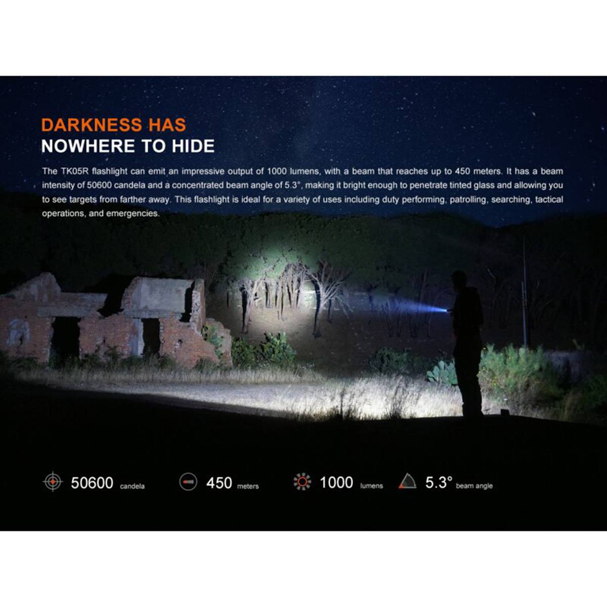 Fenix TK05R Taktische LED Taschenlampe 1000 Lumen - Schwarz