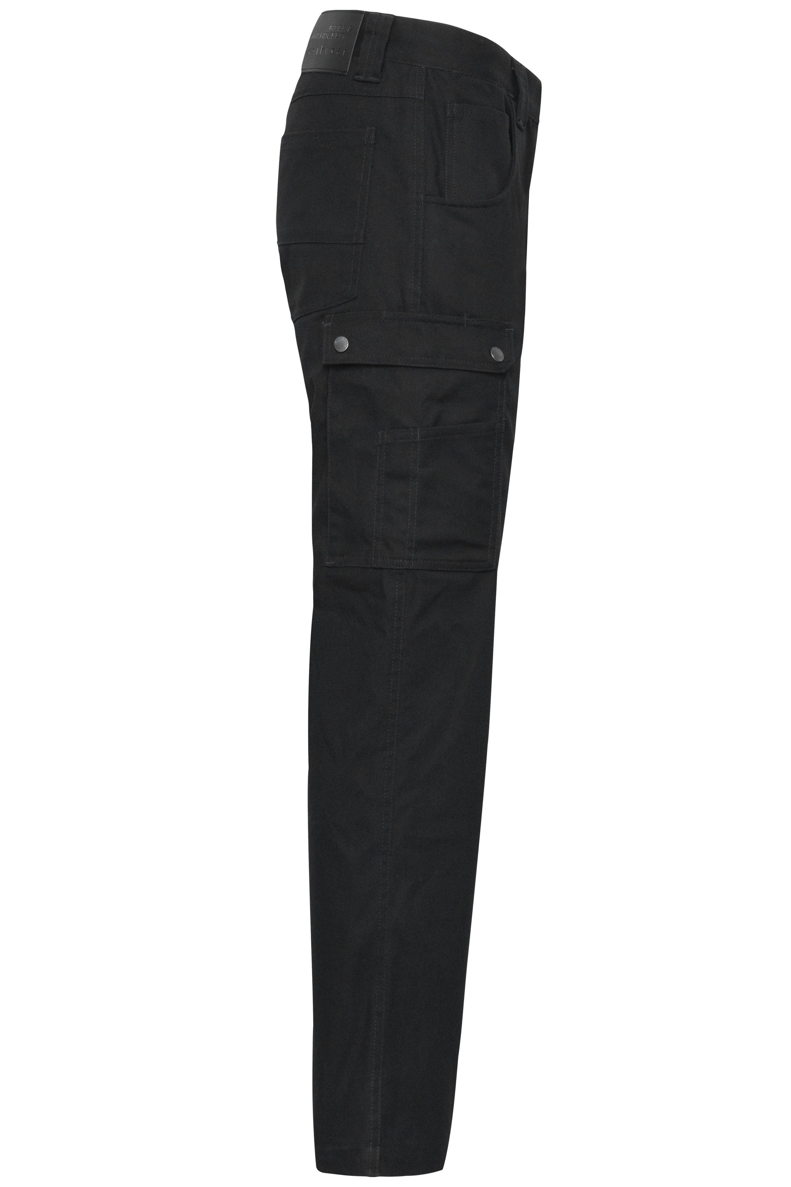 James & Nicholson® Workwear Cargo Pants JN877 Reißfeste Dreifachnaht Größe: 58 Black