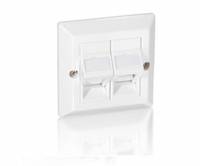 Equip 761301 Wandplatte/Schalterabdeckung Weiß Multimedia-Technik Unterputzdosen