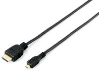 Equip 119309 HDMI-Kabel 1 m HDMI Typ A (Standard) Typ D (Mikrofon) Schwarz Multimedia-Technik