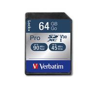 Verbatim Pro 64 GB SDXC UHS Klasse 10 Multimedia-Technik SD Karten